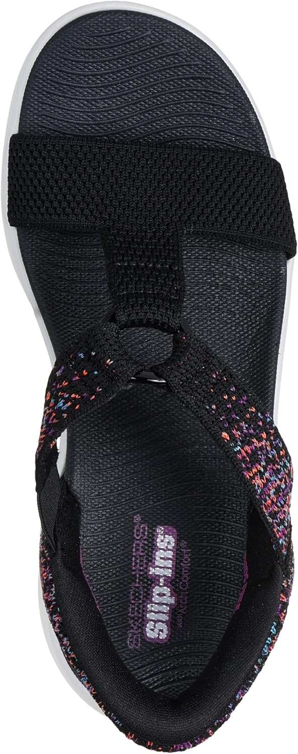 Skechers Women's On-the-go Massage Fit Sandal Hands Free Slip-ins W/Space Dye