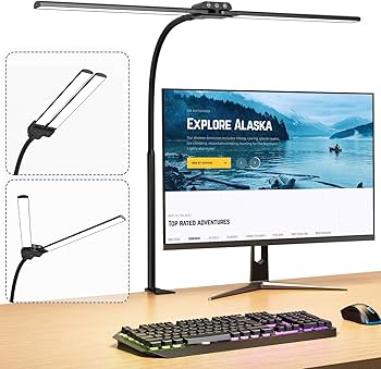 Amazon.co.jp: デスクライト LEDダブル光源電気スタンド