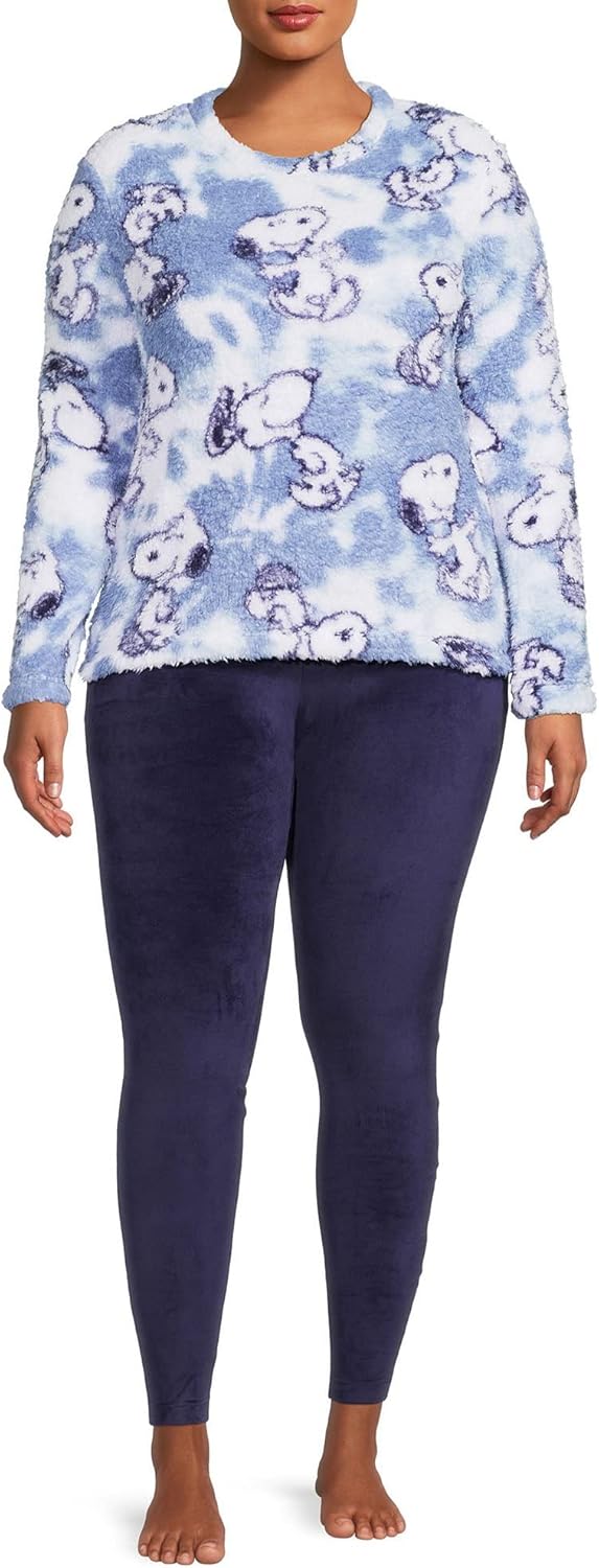 Peanuts Women's Snoopy 2 Piece Pajama Set (8-10) Blue - Image 2