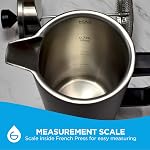 GROSCHE Dublin Machine à café en acier inoxydable, 18/8 double paroi en acier inox Presse française avec échelle de mesure, brassage chaud et froid, marque canadienne! - 8 Coupe 34 fl. oz, bleu de montagne