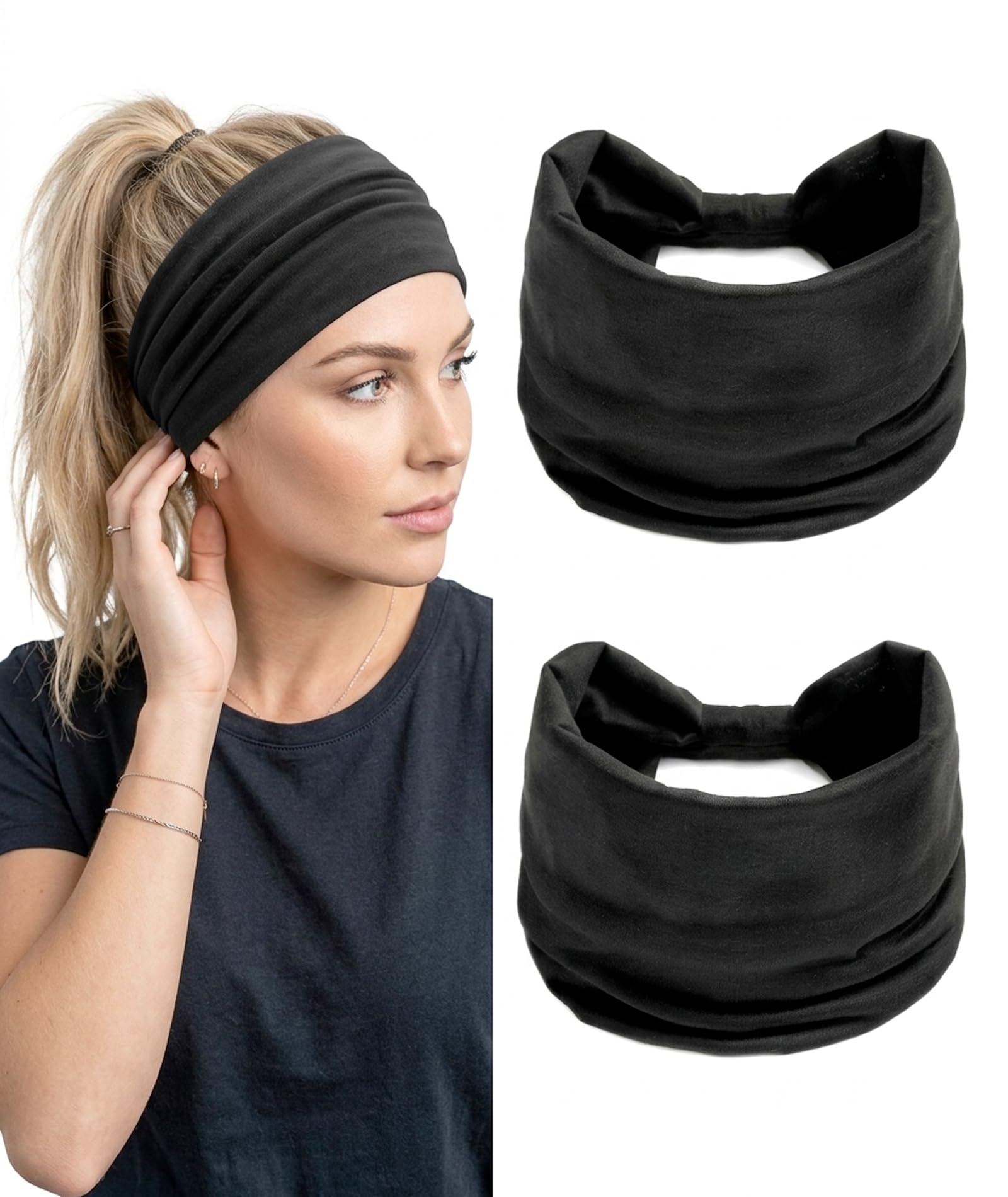 embroidery 2Pcs Head Band for Women, Hair Bands for Workout Sessions, Practice Running Activities, Hairband for Bandanas for Women Headband, Hair Management Sweat Protection During Physical-picture-13