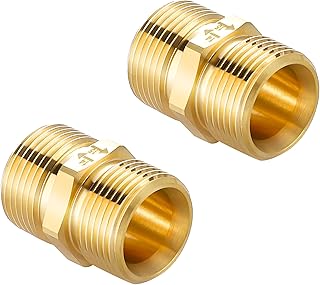 M MINGLE Pressure Washer Adapter, Metric M22 15mm Male Thread to M22 14mm Male Fitting, 4500 PSI, 2 Pack - Buy now