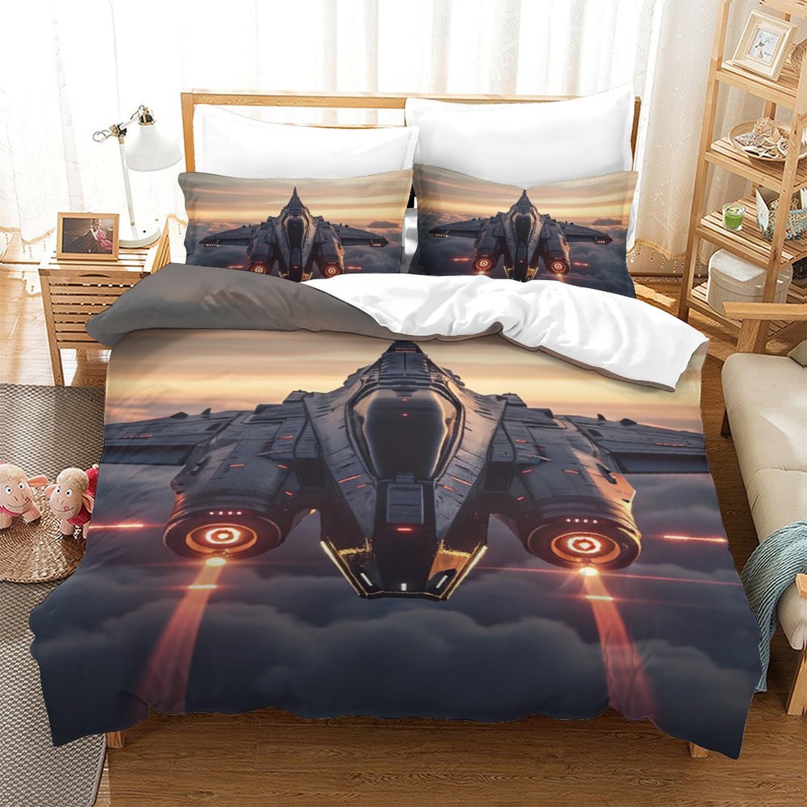 Housse de couette 140x200 3D Le Guerrier de Literie fermeture éclair adulte