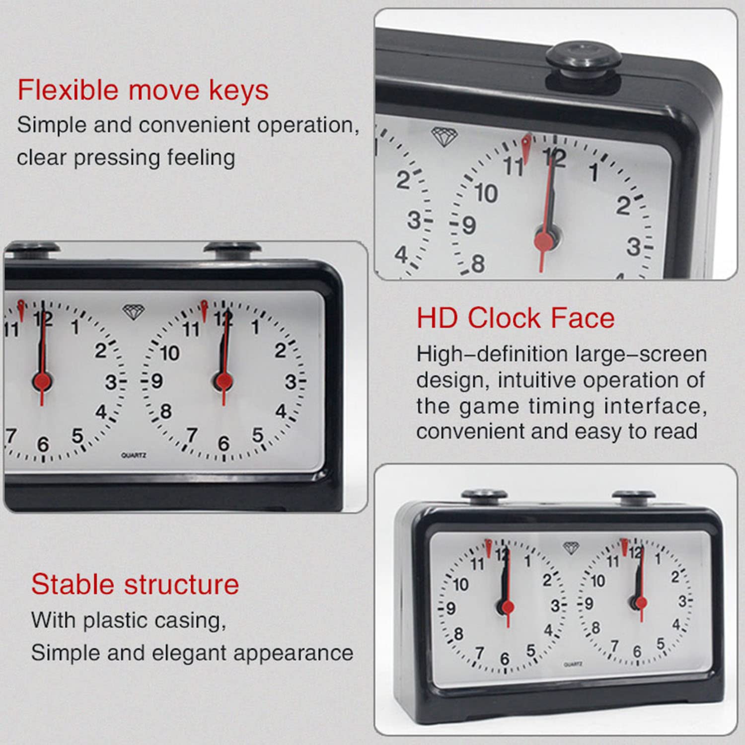 Amazon.com: Diamond Quartz Digital Chess Clock Timer Analog Clocks Official  Timer for Tournament International Chess Set Board Game,Black WOKEISE :  Toys & Games