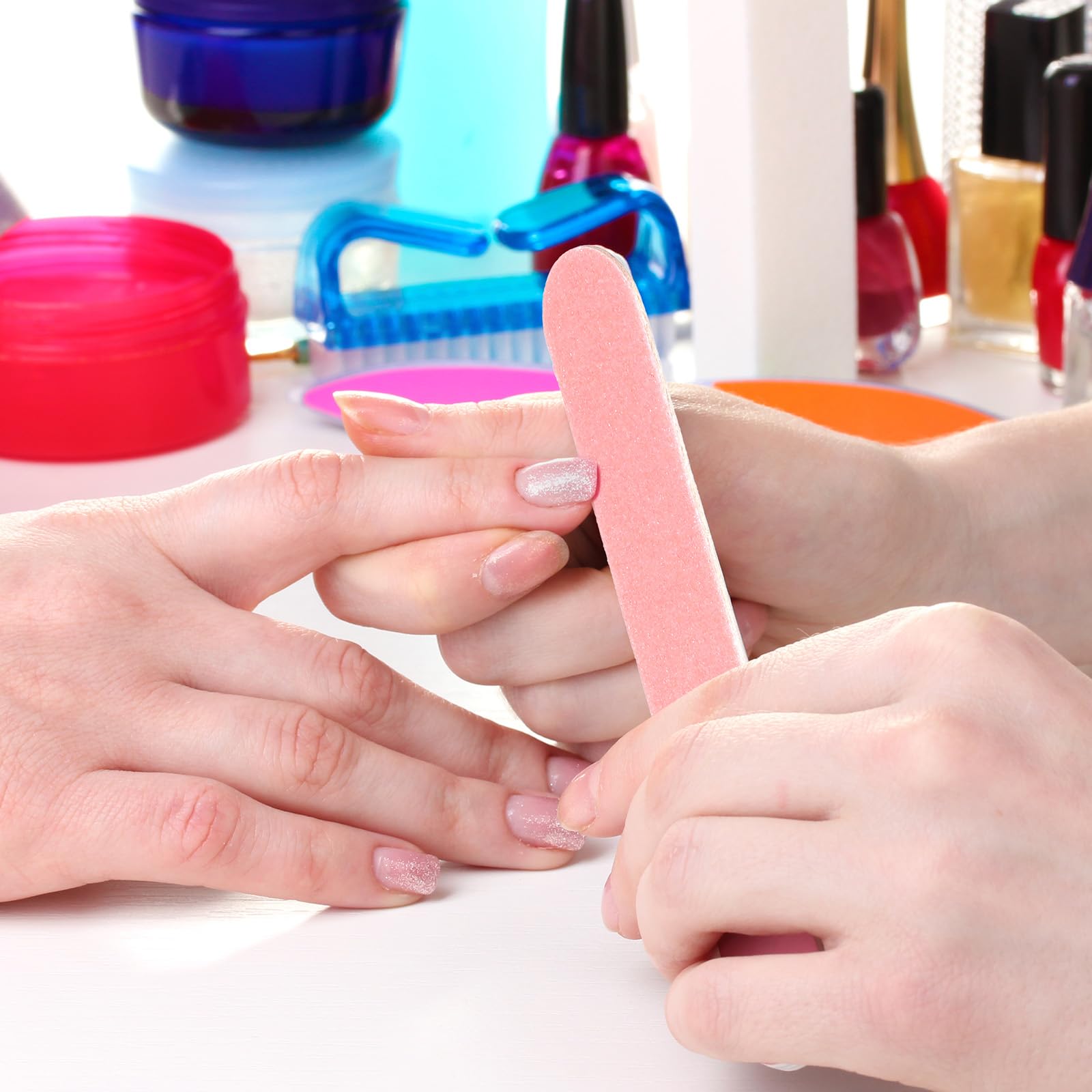 10 Sets Disposable Manicure Kit, Portable Mini Nail Files and Pedicure Tools with Wooden Buffer & Cuticle Stick