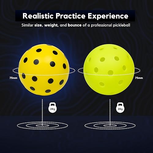Miniatura 3 de Pelotas de pickleball silenciosas Soft Strike - El mejor juego de espuma silenciosa para la práctica de pickleball en interiores y exteriores. Bolas