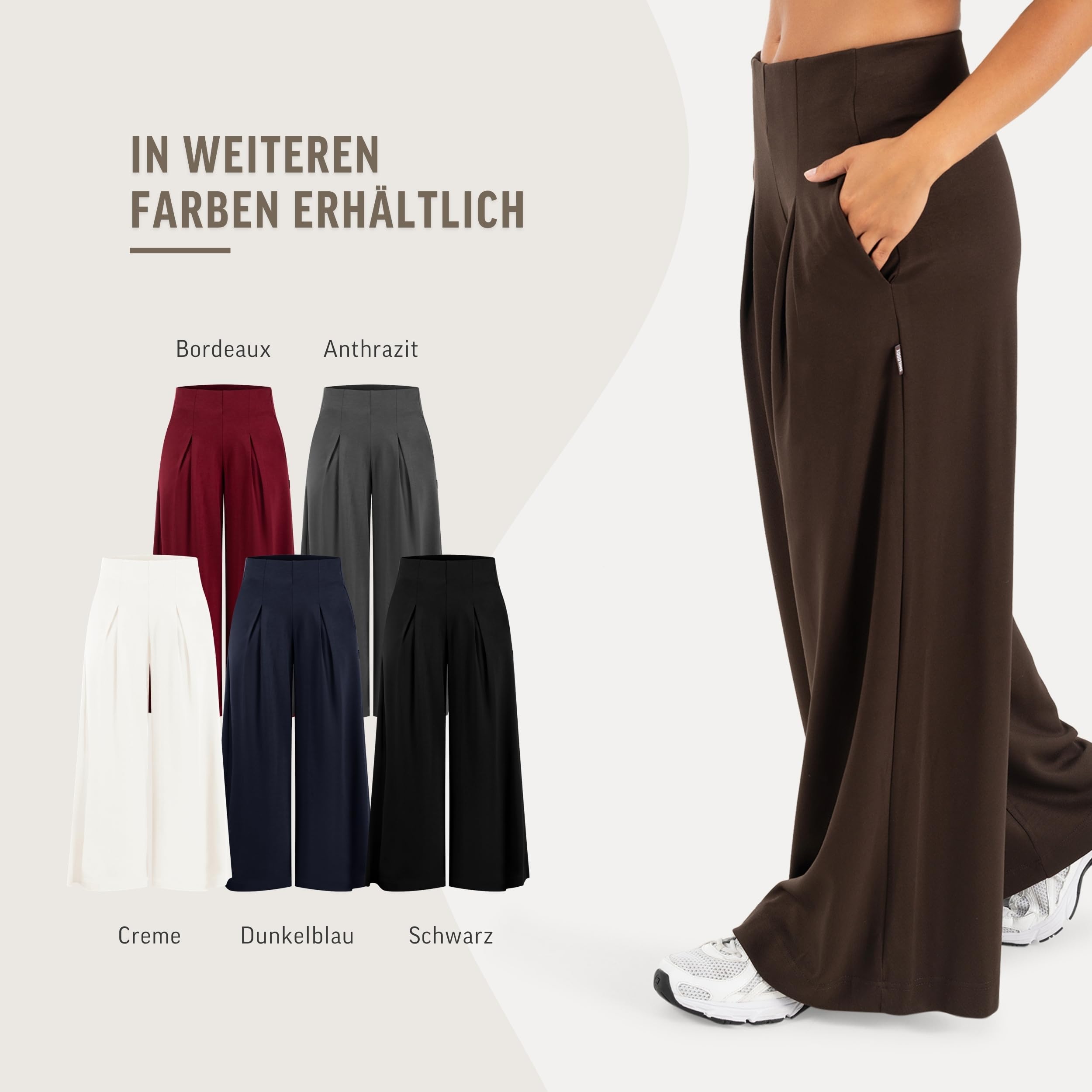 SMILODOX Jogginghose Damen Vanea, Loose Fit, Trainingshose Damen, Freizeithose Damen, Weite Hosenbeine, elastisches Strickgewebe, bequemer Bund, für Gym, Freizeit & Homewear