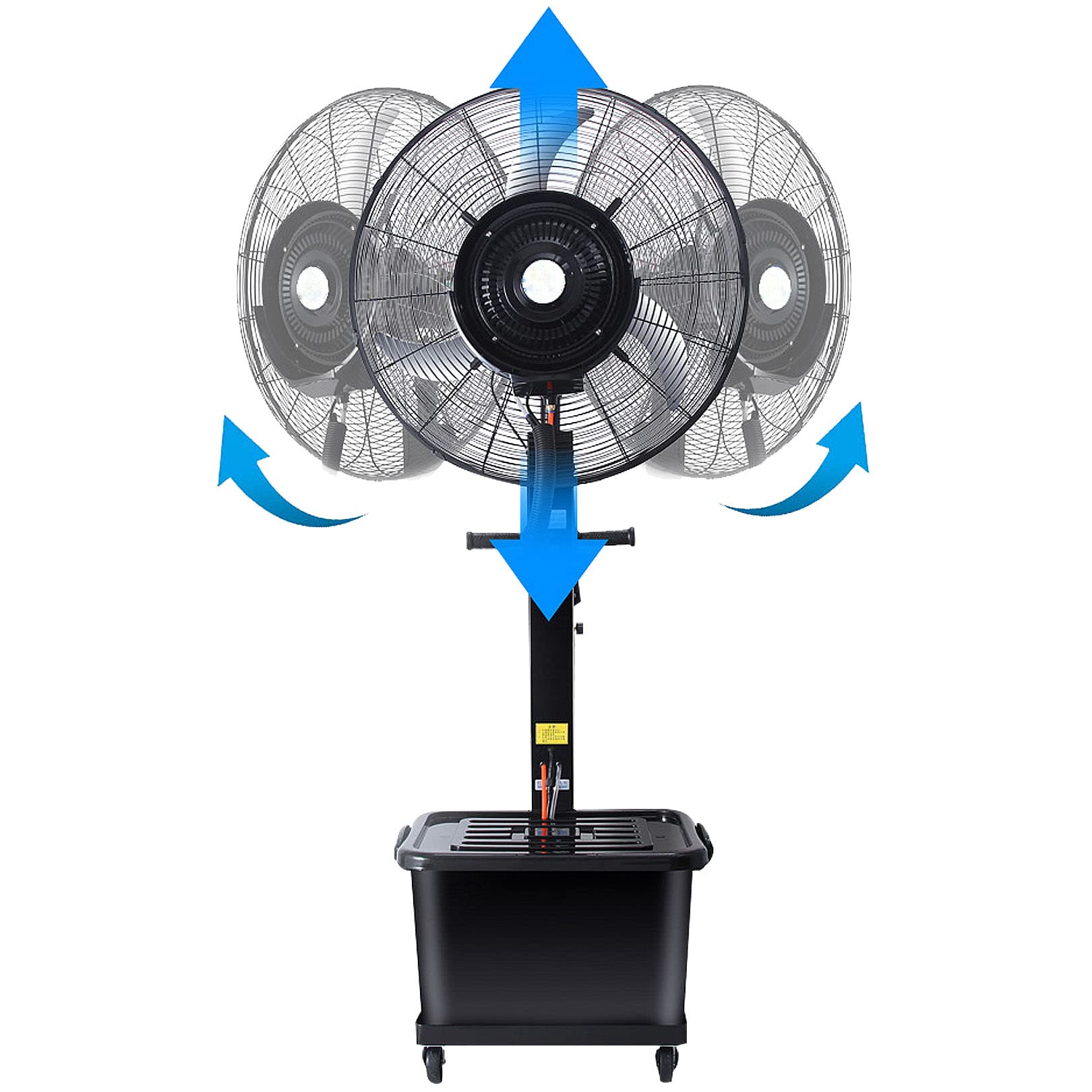 asdchZen Oscillating Pedestal Misting Fan With 3 Speeds & 11.5 Gal Water Tank For Outdoor Patio Garage Shop,One Color-71cm/28in