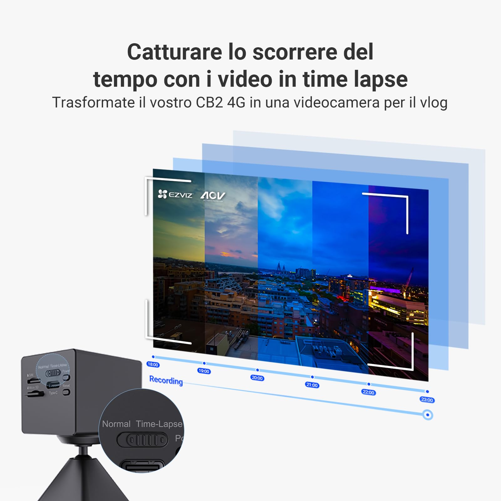 EZVIZ 4G LTE 2K Telecamera da Interno a Batteria, Audio Bidirezionale, Rilevamento di Persone, Registrazione Time-Lapse, Modalità AOV, 100% Senza Fili, 512GB SD(Non Inclusa), CB2 Nera