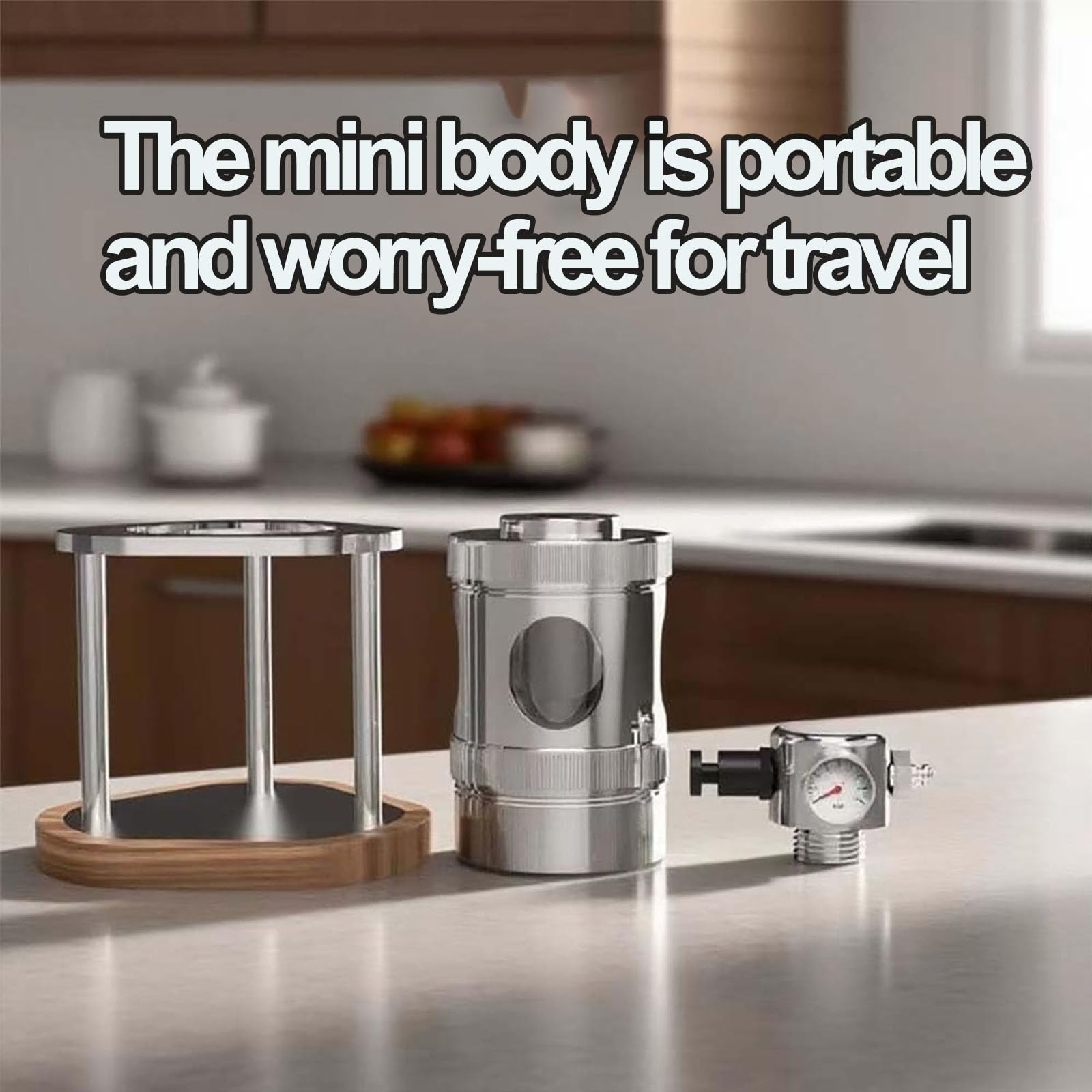 Cafetera neumática, cafetera manual con manómetro, extracción de 1 a 16 bares, diseño portátil para el hogar, viajes, camping, fácil de limpiar