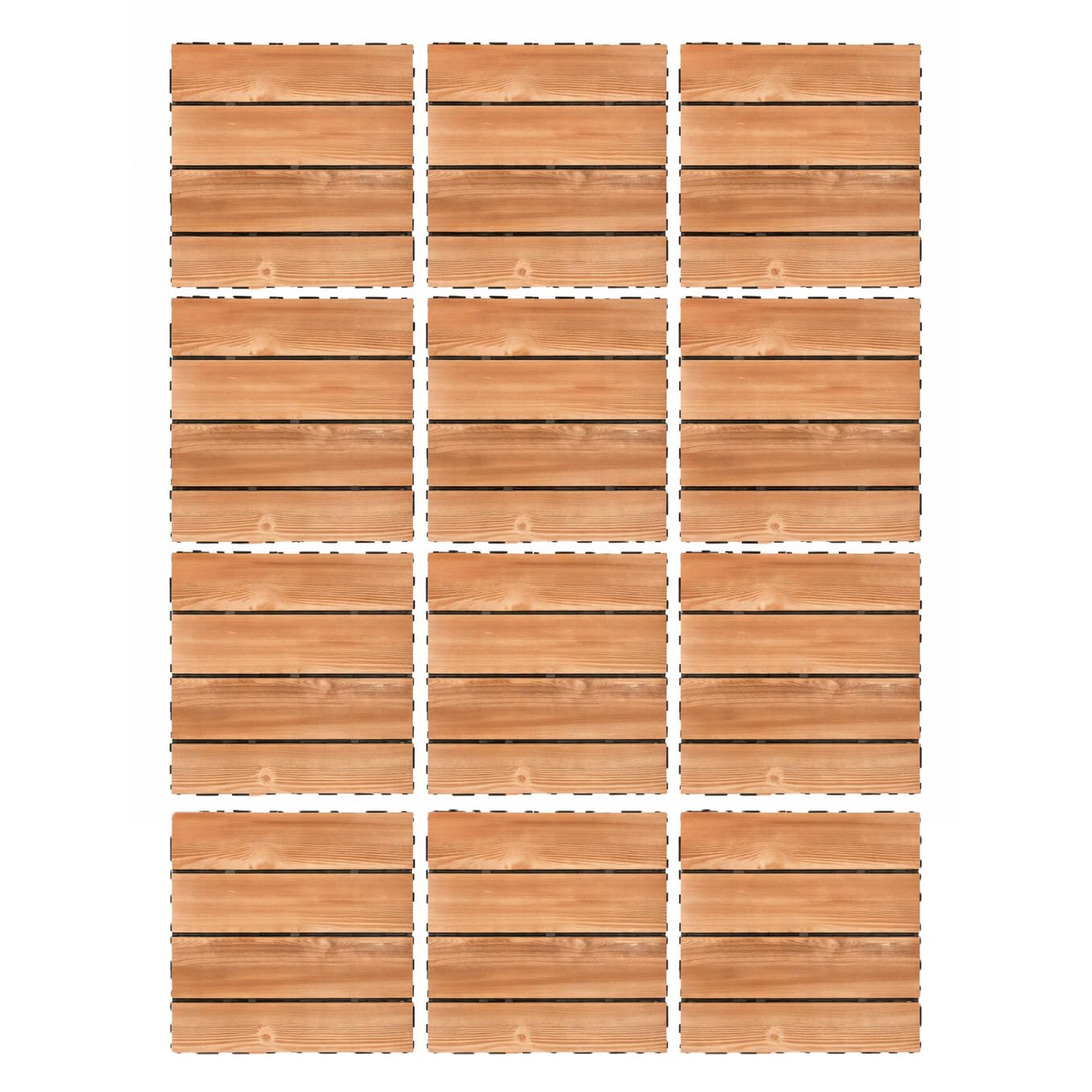 Acomoda Textil - Baldosa de Madera Encajable 29x29 cm para Exterior e Interior, Suelo Modular Decorativo con Base Drenante, Facil Instalacion Para Terraza Balcon Jardin Patio o Ducha. (Silvano, 12 Ud)