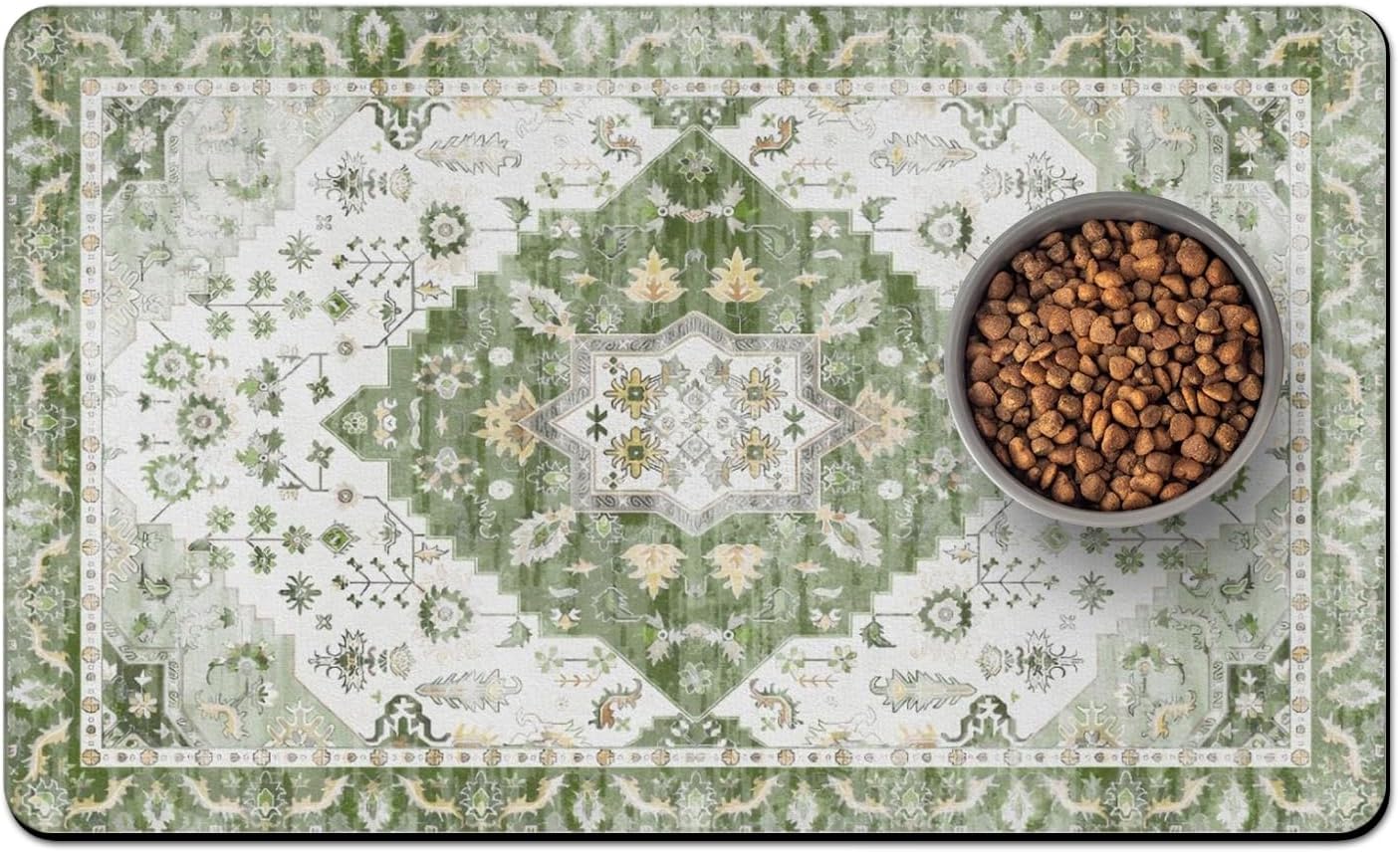 Pet Food Mats for Floor, Absorbent Dog Mat for Food and Water Dispenser Mat, Dog Food Mat Quick Dry Cat Food Mat Pet Supplies