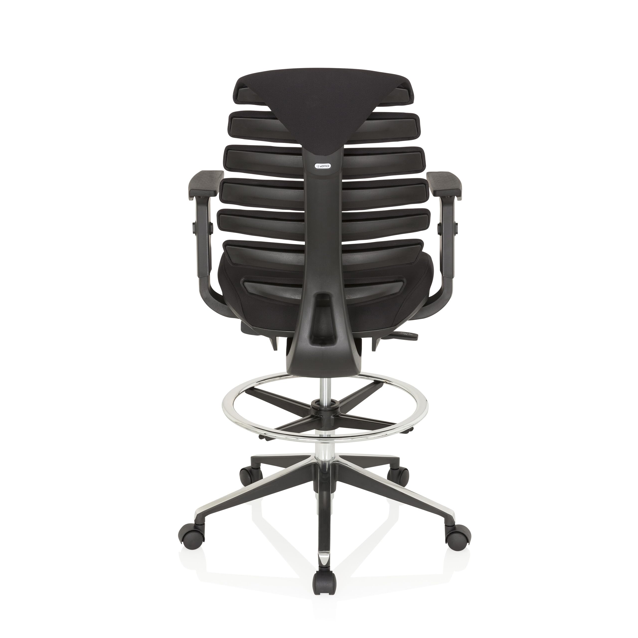 hjh OFFICE Counterstuhl Ergo LINE II Work Stoff Schwarz Arbeitsstuhl mit Fußring, höhenverstellbar