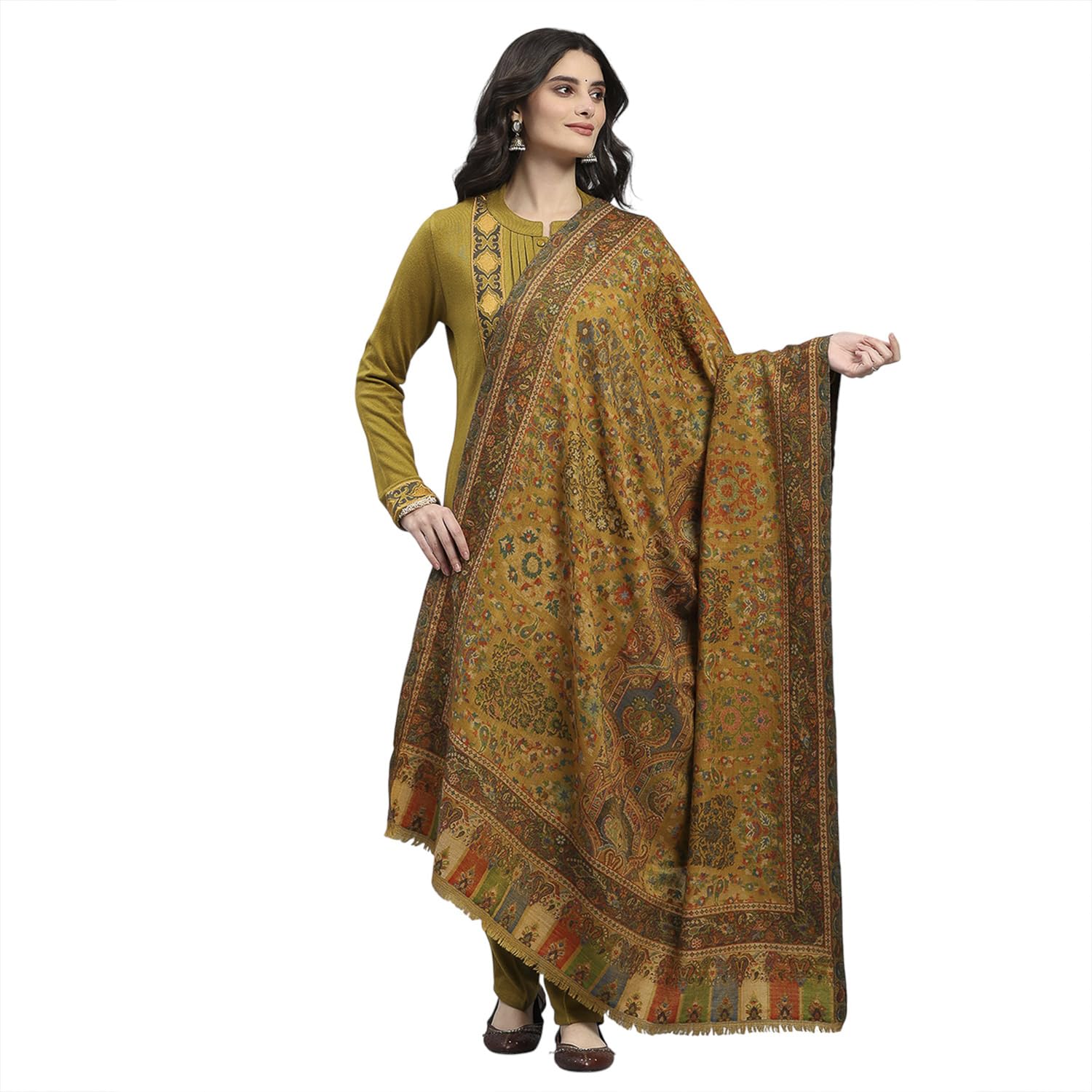 Women’s Winter Shawl | Self Design Pattern | Cozy Warm | Stylish Fashionable Winter Accessory | Elegant Wrap For Women | Warm Stole for Ladies (Pack Of 1)