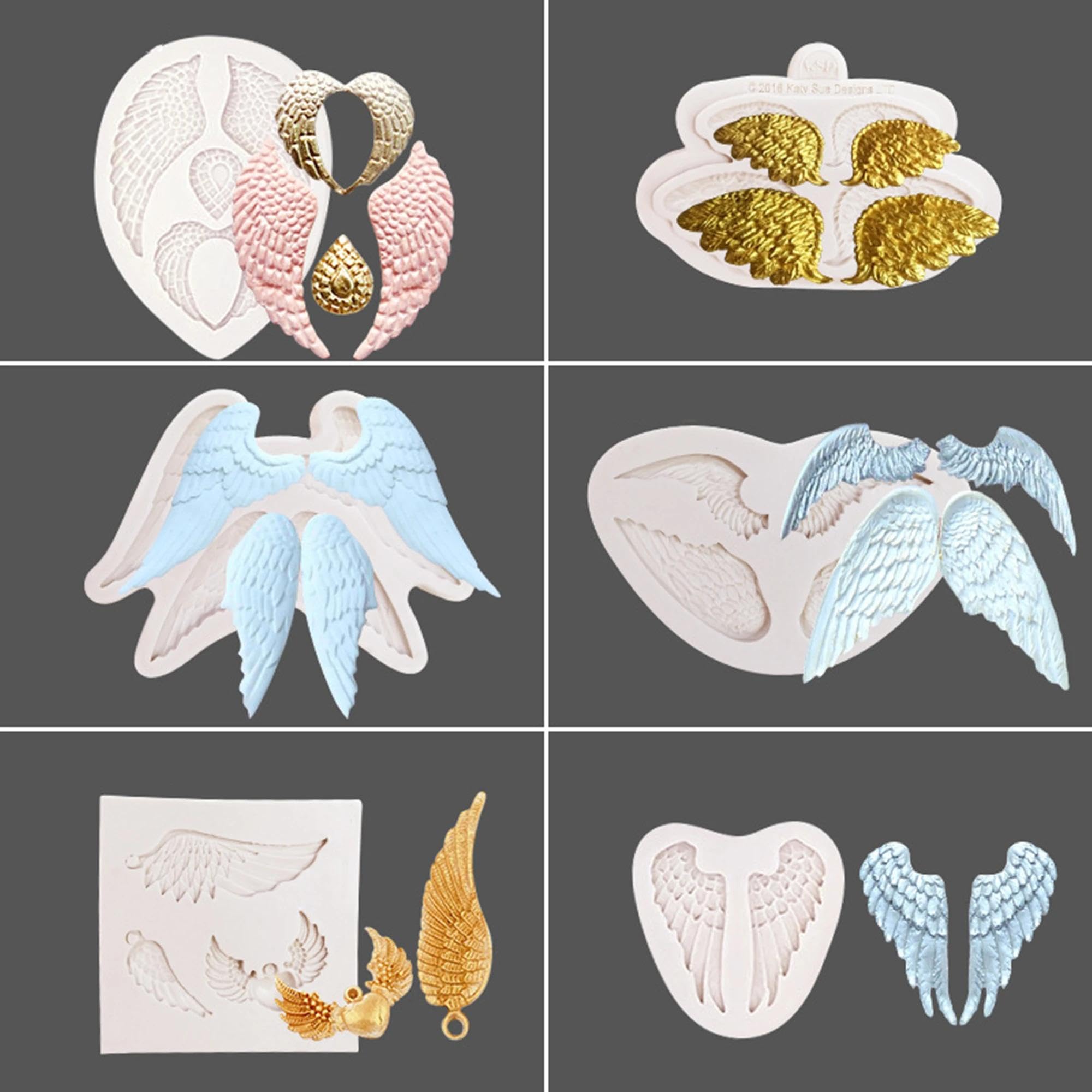 2 Stampi Per Sapone In Silicone A Forma Di Ali D'Angelo | 11x5 Cm, Antiaderenti, Riutilizzabili | Per Cioccolato, Fondente, Candele E Torte