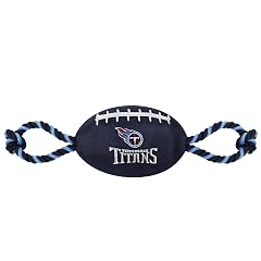 Pets First NFL Tennessee Titans Football Dog Toy Tough Quality Nylon Materials Strong Pull Ropes Inner Squeaker NFL