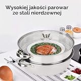 Zestaw parowarów 2-warstwowych, stali nierdzewnej, garnki do zupy i mięsa, porowate wzornictwo, patelnie do domu i restauracji, 26,9 x 26,9 x