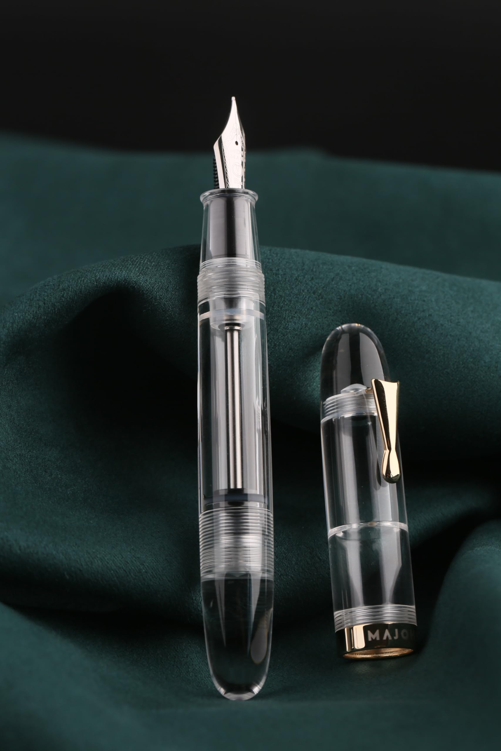 erofa Majohn C4 Eyedropper Füllfederhalter, extra feine Feder, transparentes Acryl, große Größe, Schreibstifte für Büro, Geschäft, mit Box