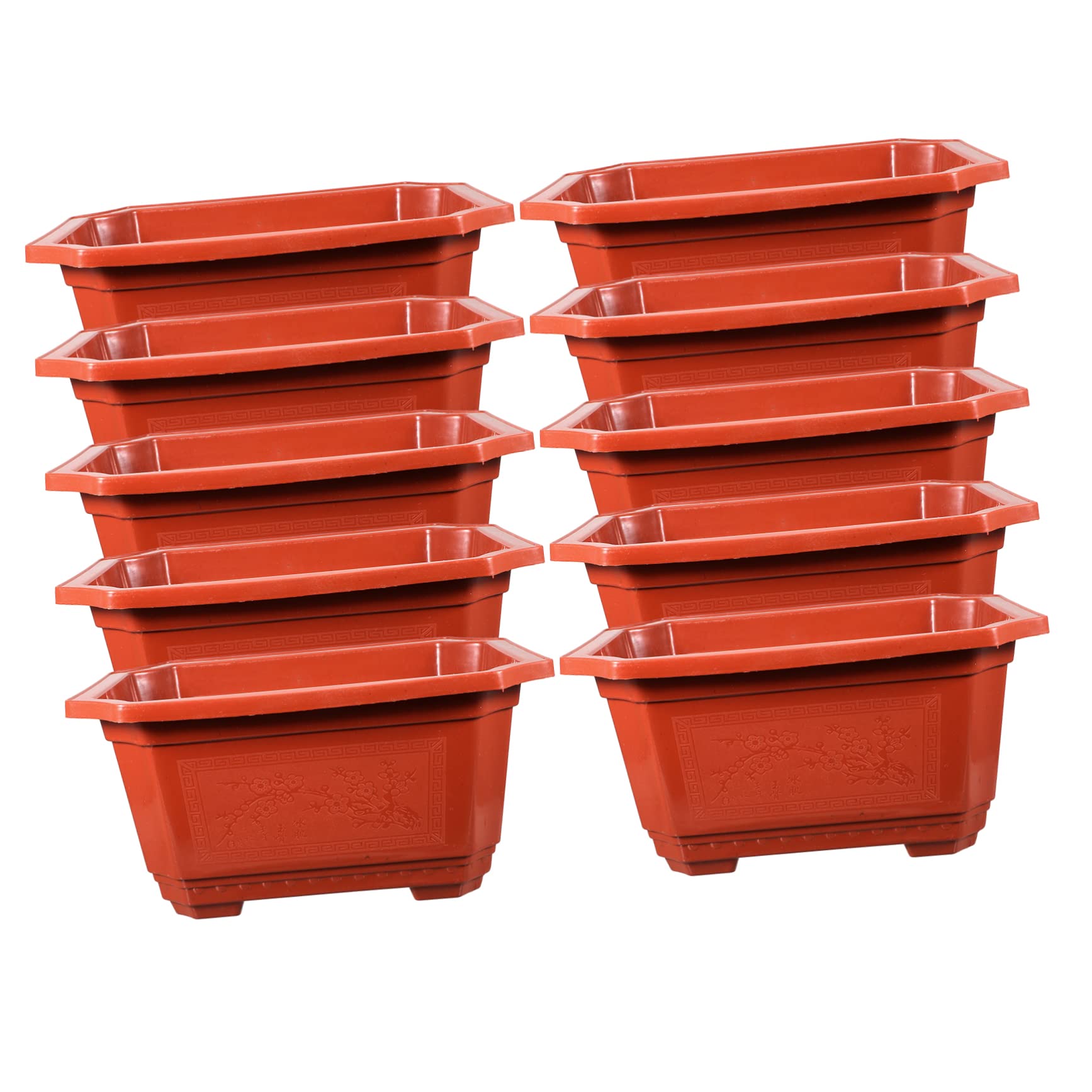 SOIMISS 10 Piezas Maceta Bonsai Plant Pot Alambre de bonsái Mezcla de Tierra para bonsái Plantas de Almohadilla de Malla macetero Rectangular Accesorio de jardinería el plastico