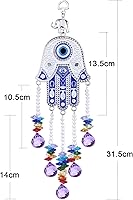 Vista 2 de rockcloud Adorno para colgar en la pared de ojo malvado de cristal, atrapa el sol, decoración de coche de la suerte para la protección del hogar