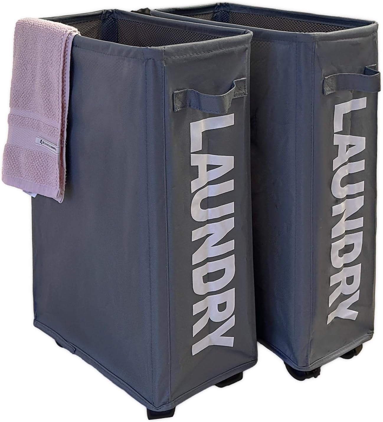 Bathola Small Laundry Basket, 75L Slim Laundry Hamper with