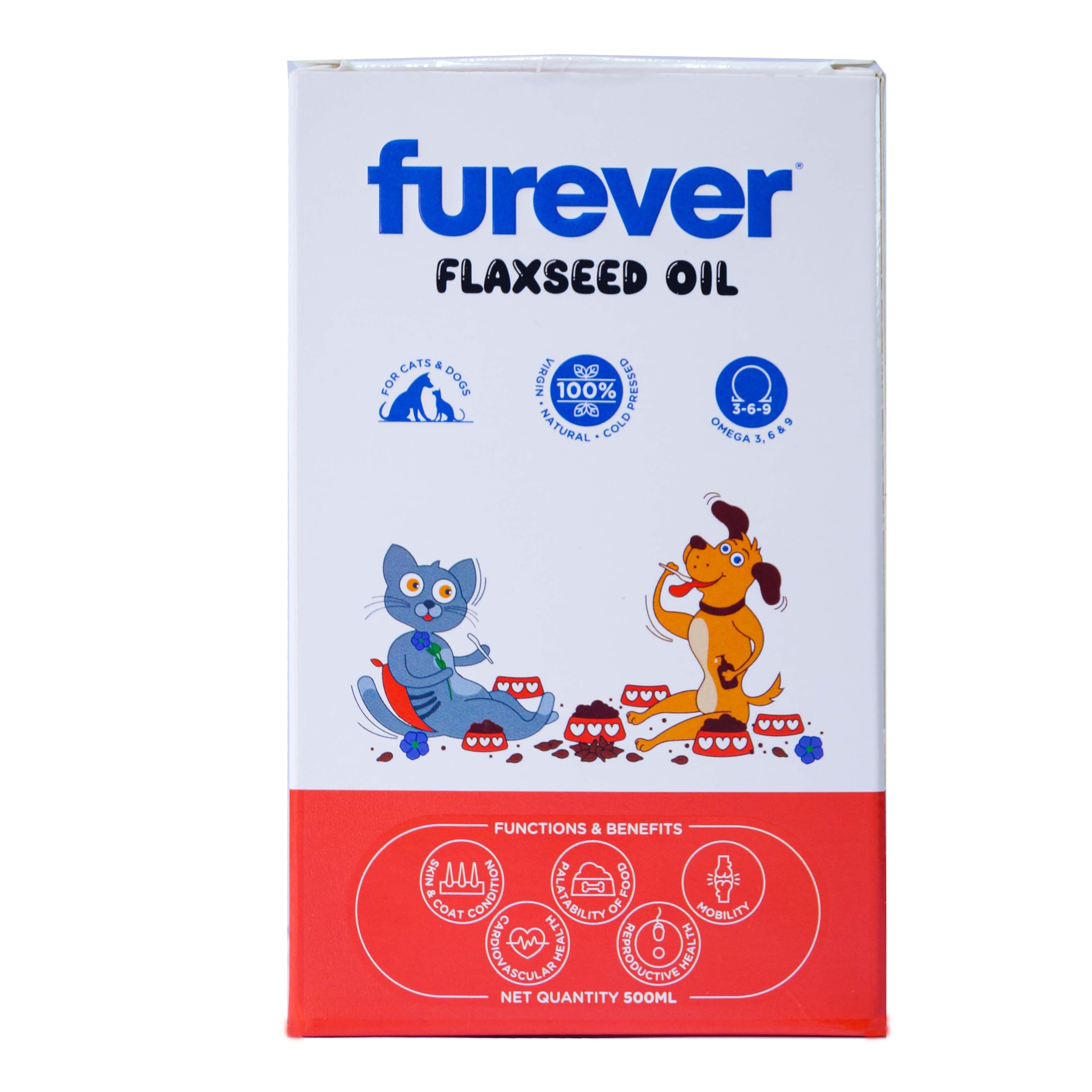 Furever Flaxseed Oil 500 ml Natural, Cold Pressed Virgin Flaxseed Oil Helps in Energy Booster for Pet Health,Improves Skin Condition with Rich Source of Omega-image-7