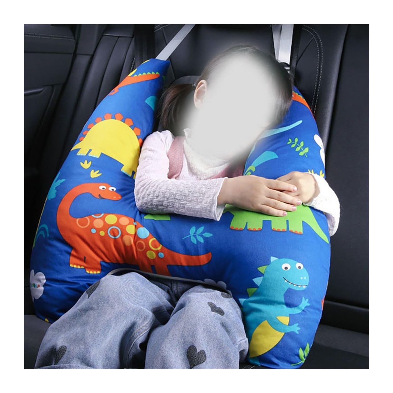 SSIMOO Soporte for la cabeza del cuello del niño con patrón animal lindo, cojín de almohada de viaje for niños en forma de U compatible con el asiento del automóvil, almohada de seguridad for el cuell