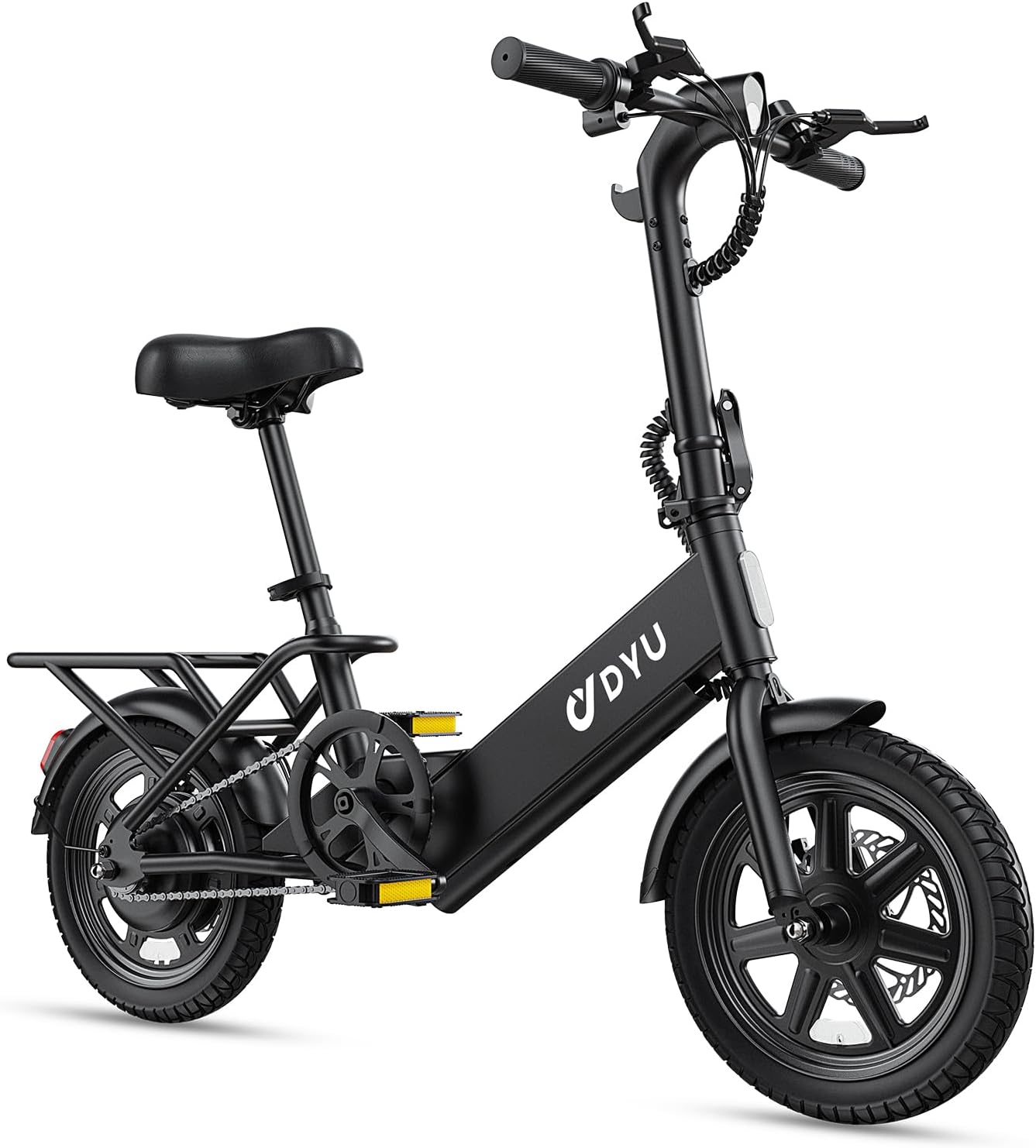 DYU Electric Bike for Adults Teens, Folding Electric Bicycle,Commuter City E-Bike with 350W Motor and 36V 7.8Ah Battery,3 Levels Assist, Dual Disc Brakes