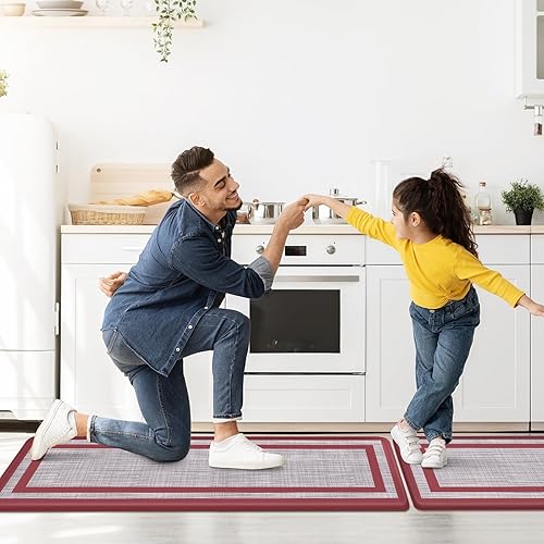 Miniatura 11 de Mattitude - 2 tapetes acolchados antifatiga, antideslizantes, impermeables, ergonómicos para estar de pie cómodamente en la cocina, suelo, oficina