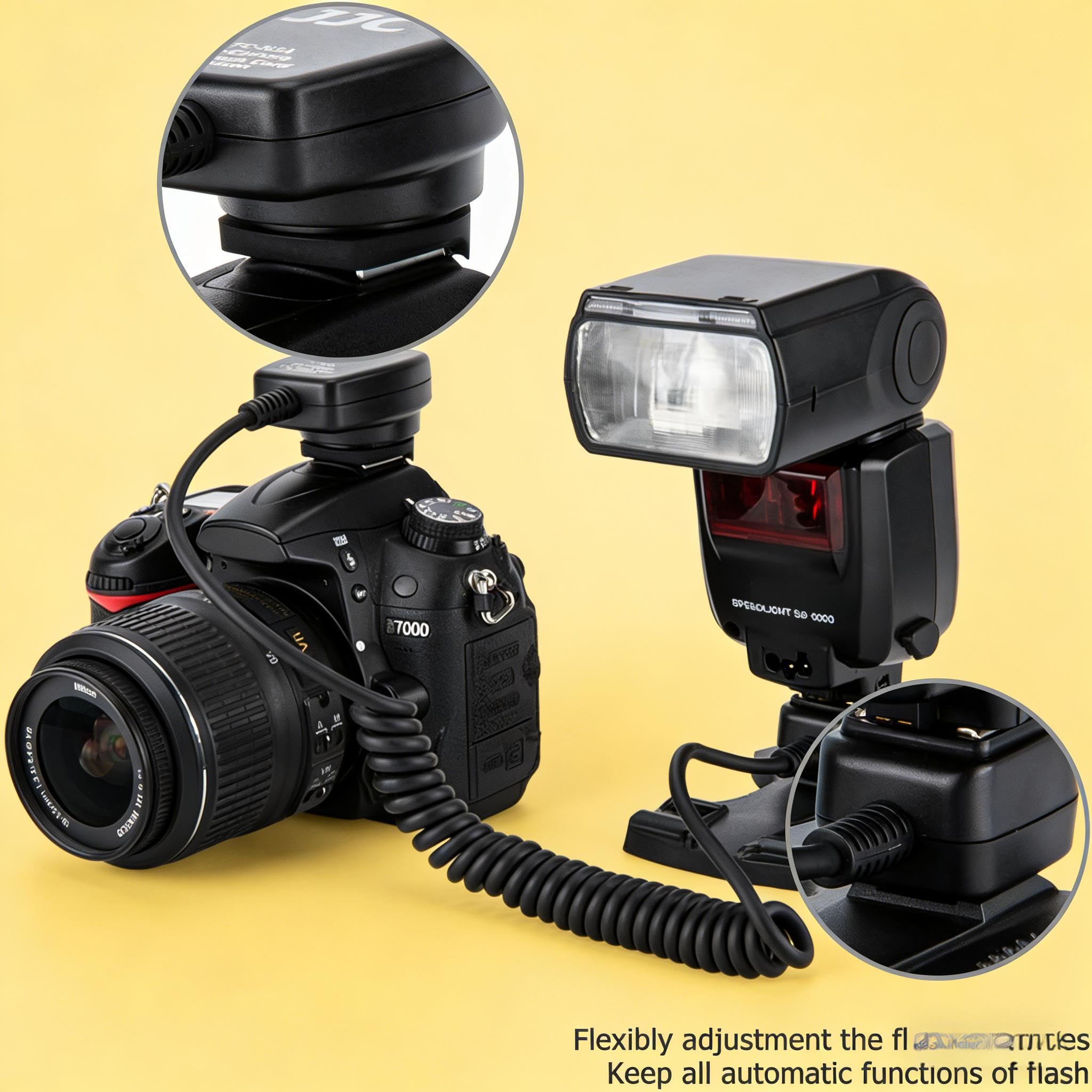 Cavo Flash Esterno Alla Fotocamera, Cavo Flessibile a Molla per Flash di Sincronizzazione Cavo di Prolunga Flash per Slitta Calda per Flash Superiore della Fotocamera