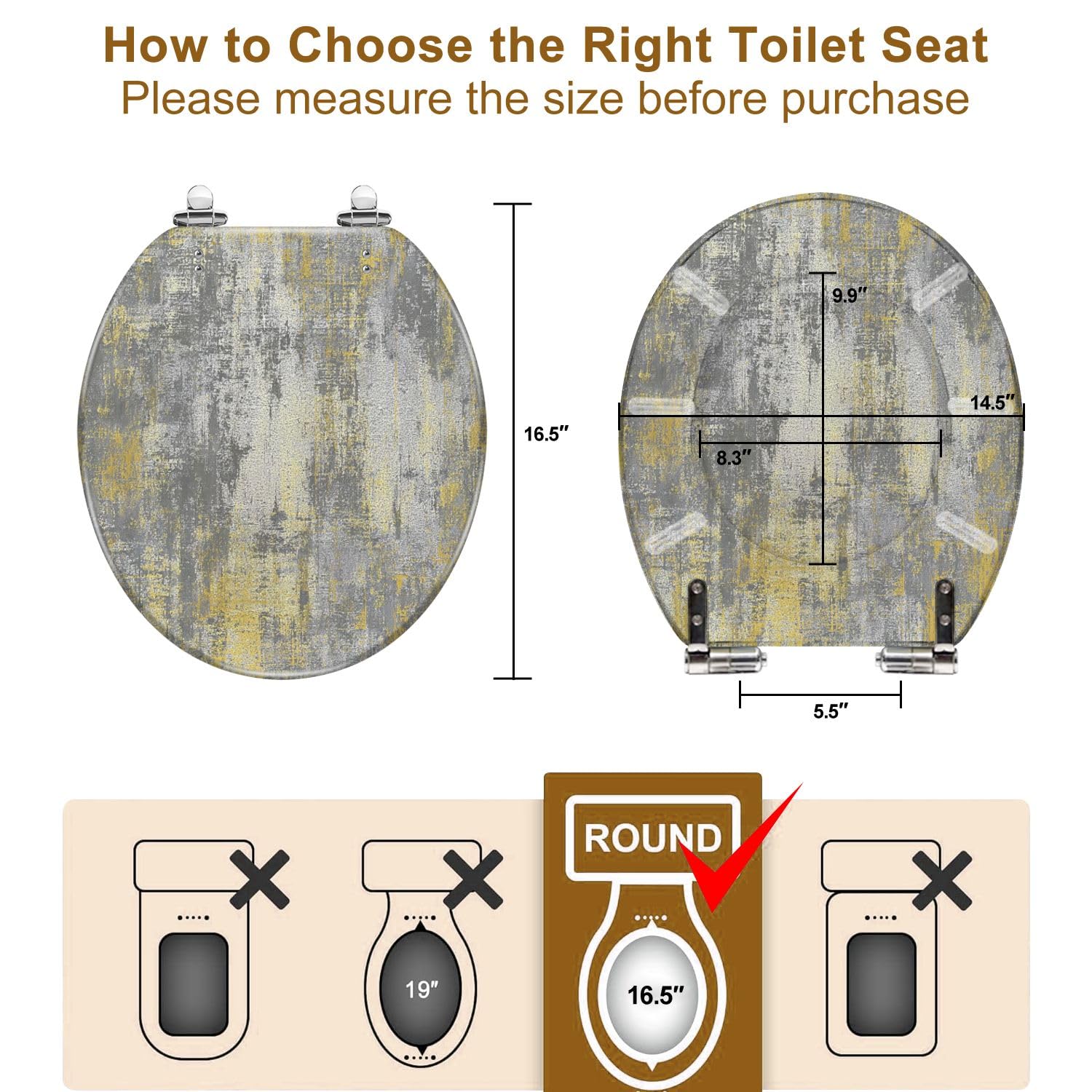 Asiento de inodoro: Redondo de resina para baño