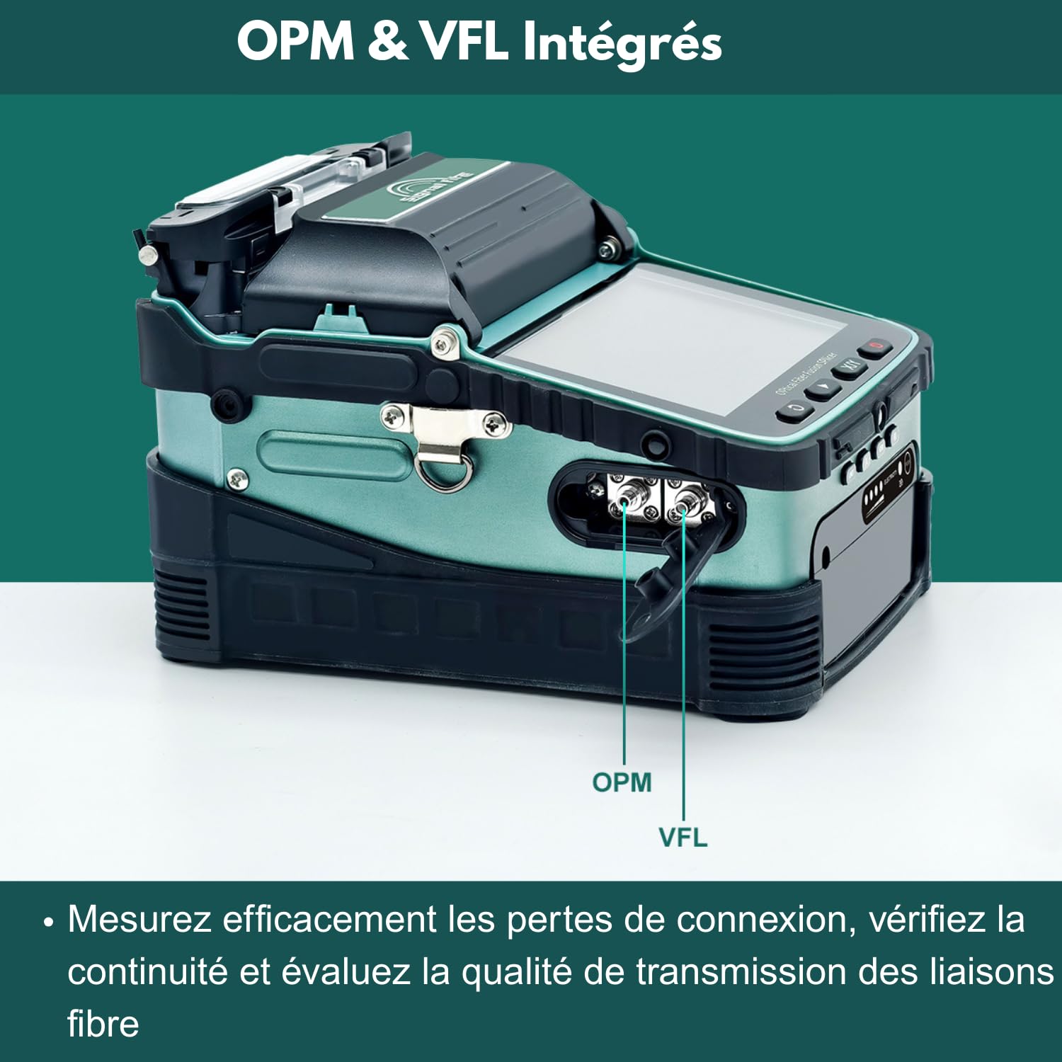 Nouveau Modèle AI-6A+ Soudeuse Fibre Optique avec OPM et VFL Intégrés, Kit de Soudeur Fibre Optique Automatique à Alignement de Cœur avec 6 Moteurs, 8s de Soudure 18s de Chauffage