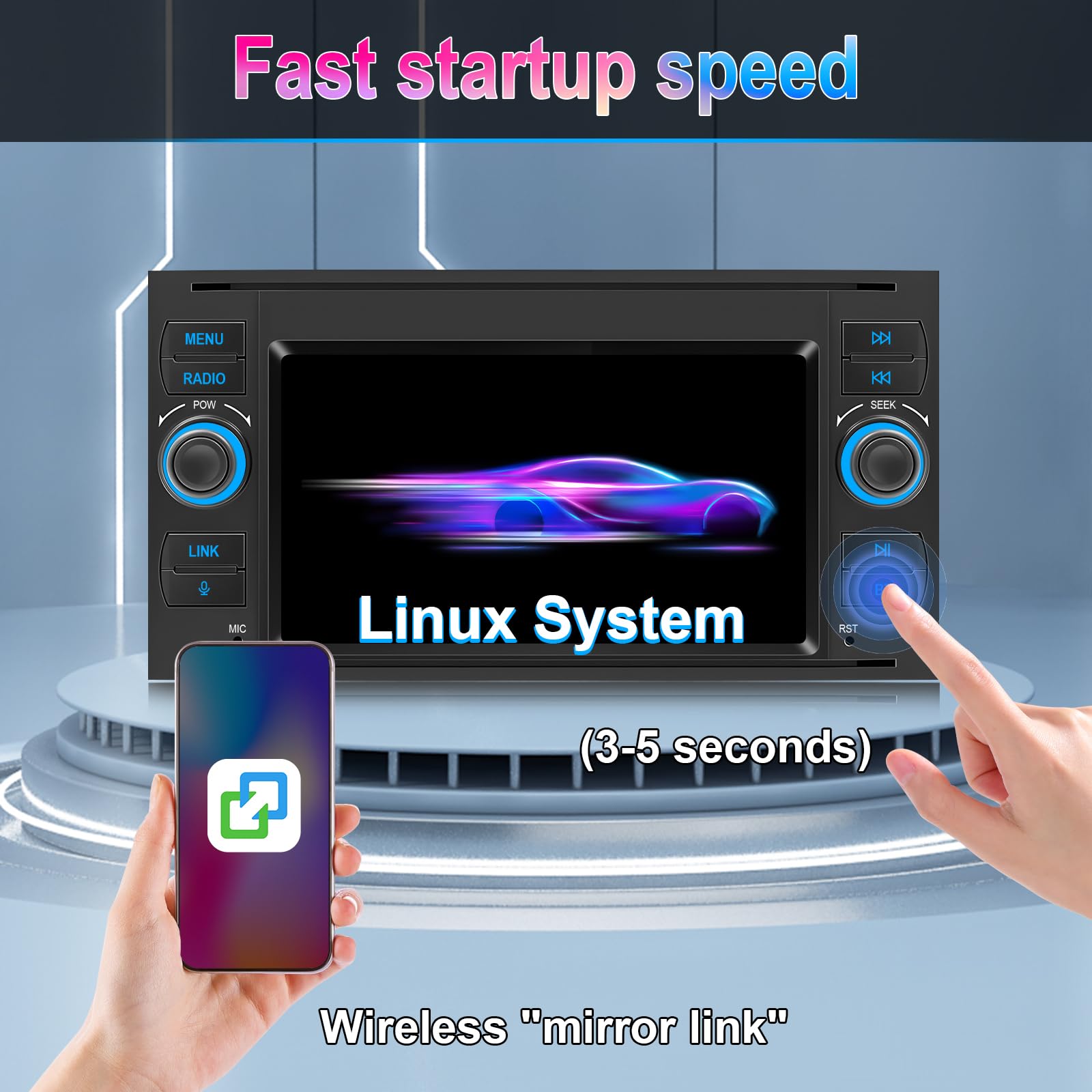 Autoradio, pour Ford Focus 2005-2008, Ford Fiesta 2006-2008, Ford Transit 2007-2012, et Ford Kuga 2008-2011. Prend en charge CarPlay sans fil/filaire, Android Auto. Radio prend en charge AM