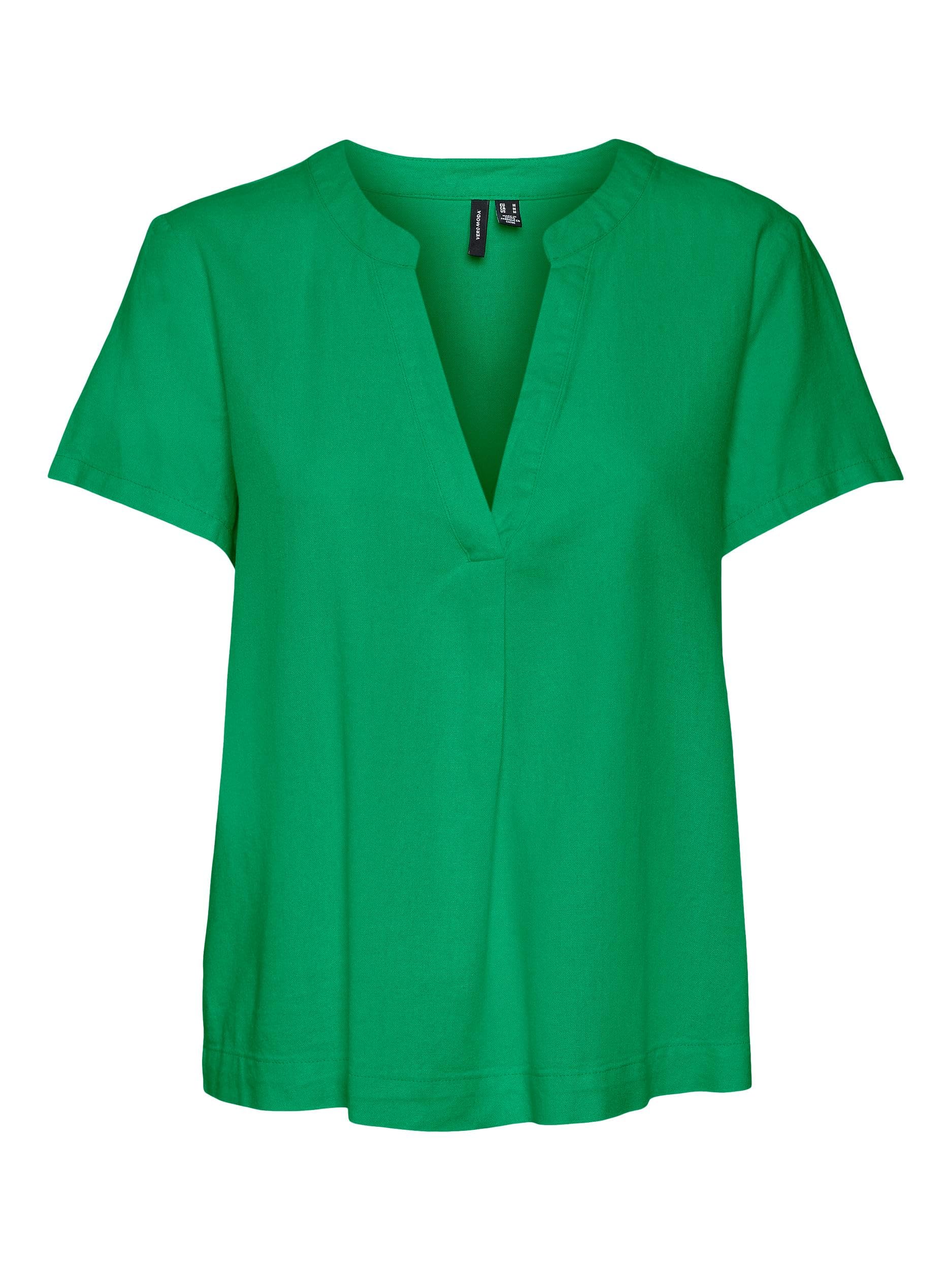 VERO MODA Women's Vmmymilo Ss WVN Ga Top, Bright Green, M