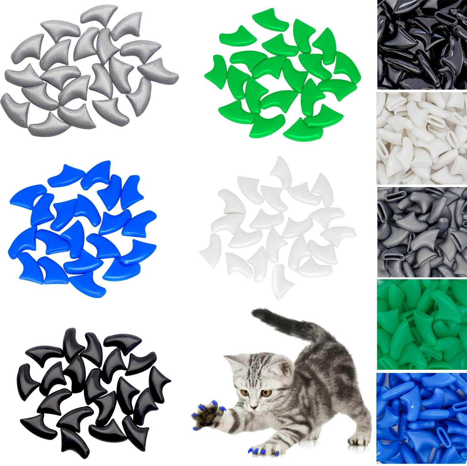 JOYJULY 100pcs Cat Nail Caps Kitten Caps Cat Caps Cat Nail