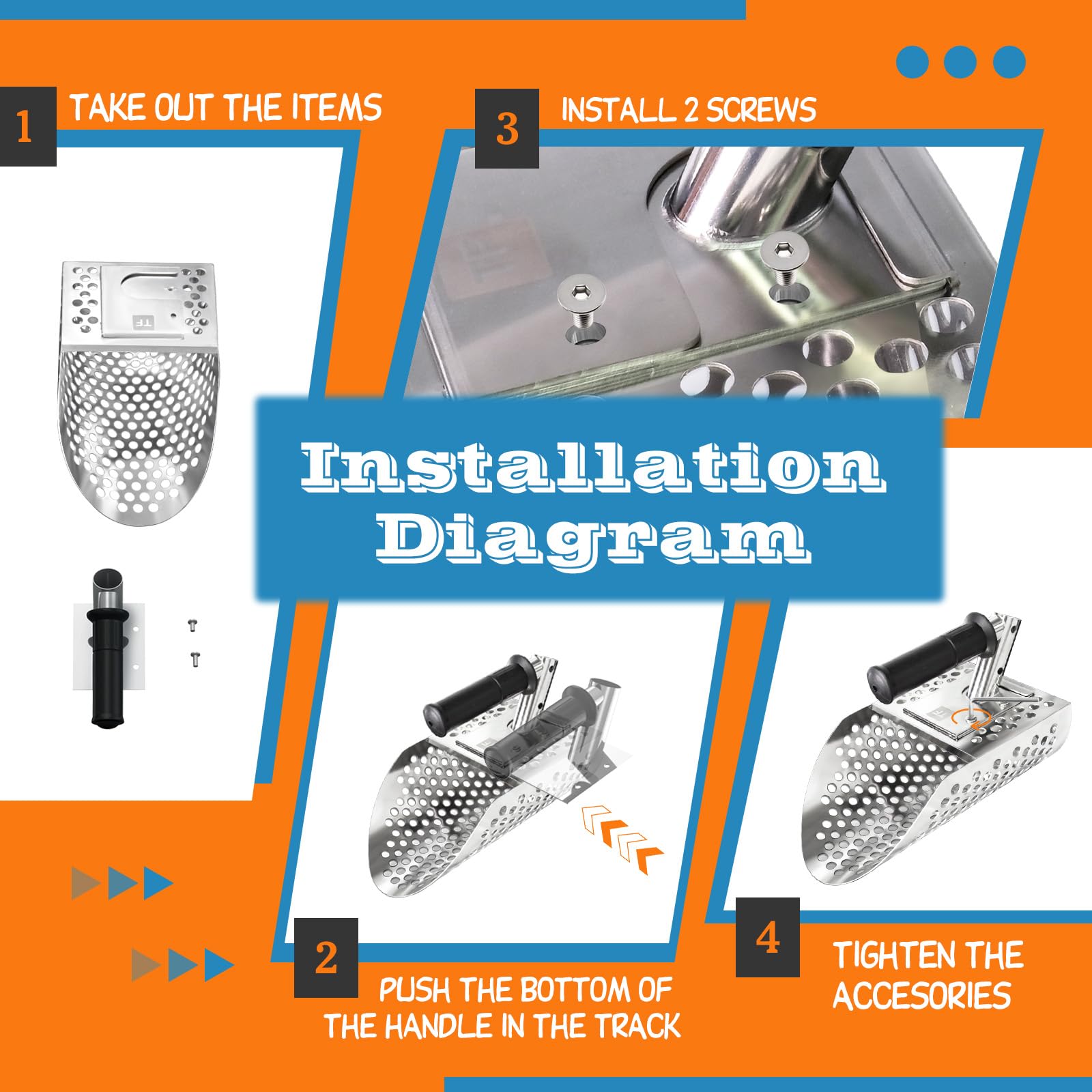 Pelle à sable métal detector, tamis de plage, outils inox détection métaux, pelle creuse, tamis rapide, chasse trésor, accessoires détecteur