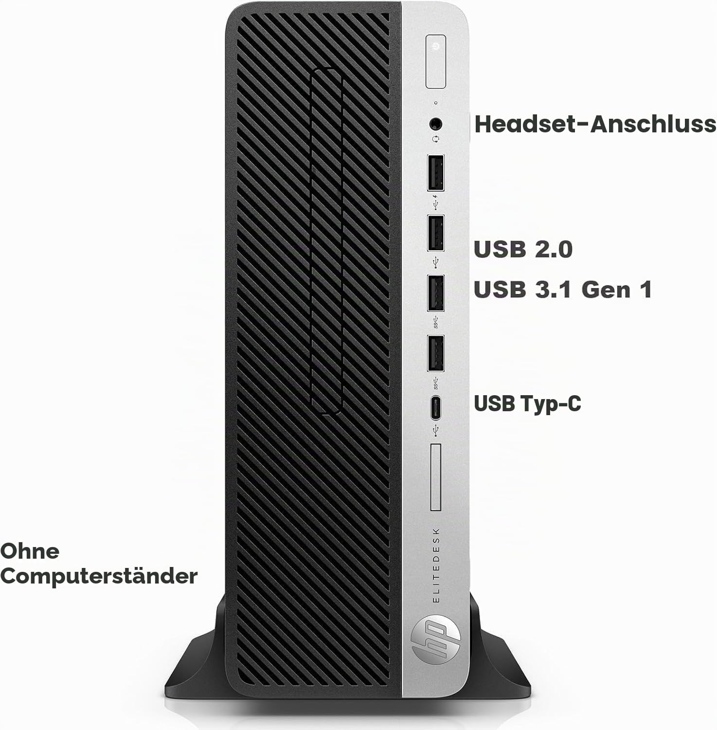 HP EliteDesk 705 G4 SFF Desktop-PC, AMD Ryzen 3 Pro 2200, 8 GB RAM, 256 GB SSD, WiFi, Bluetooth, US QWERTY Tastatur, Windows 11 Pro (Generalüberholt)