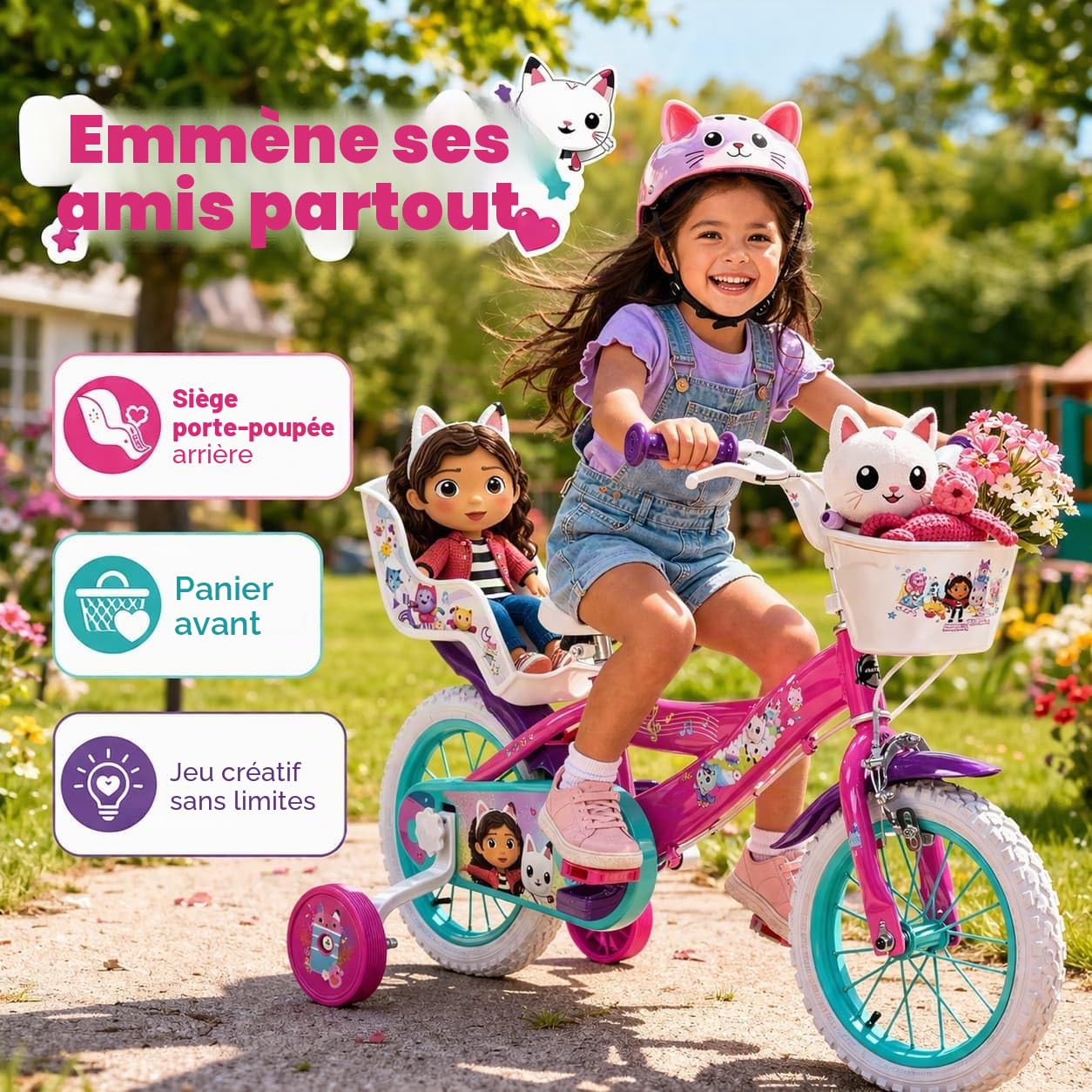 Toimsa Gabby's Dollhouse Vélo pour Enfant de 3 à 5 Ans 12"