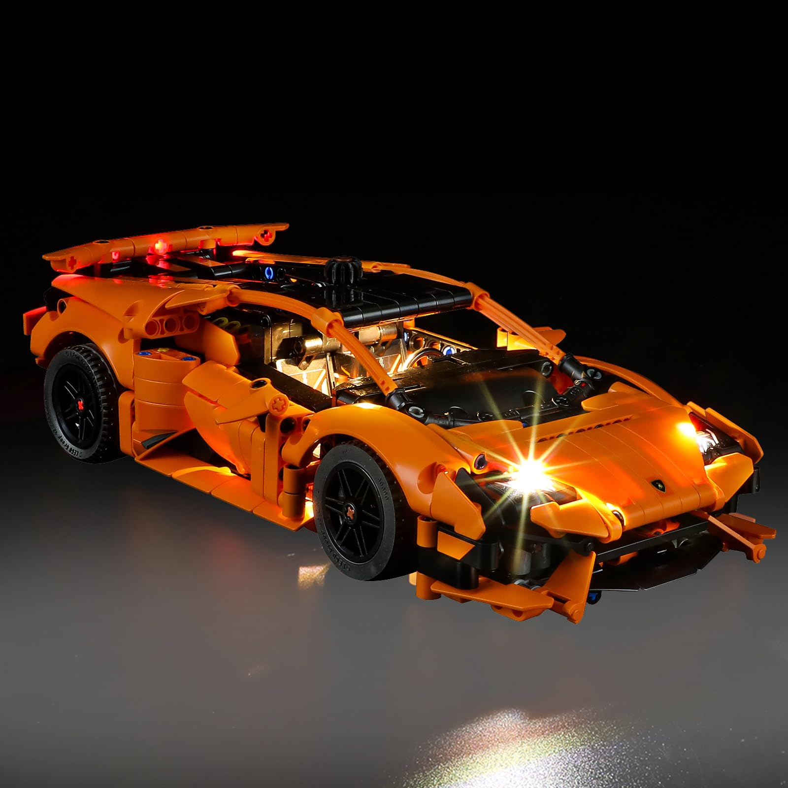 Mililier LED Light Kit for Lego 42196 Lamborghini Huracán Tecnica Orange Set,Compatible with Lego 42196 Building Blocks Model(Not Include Blocks Set)