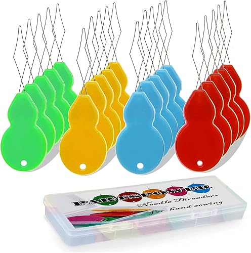 Enhebradores de agujas, 20 paquetes de herramientas de enhebrador de agujas de coser, cables de bucle, enhebradores para máquina de coser a mano,