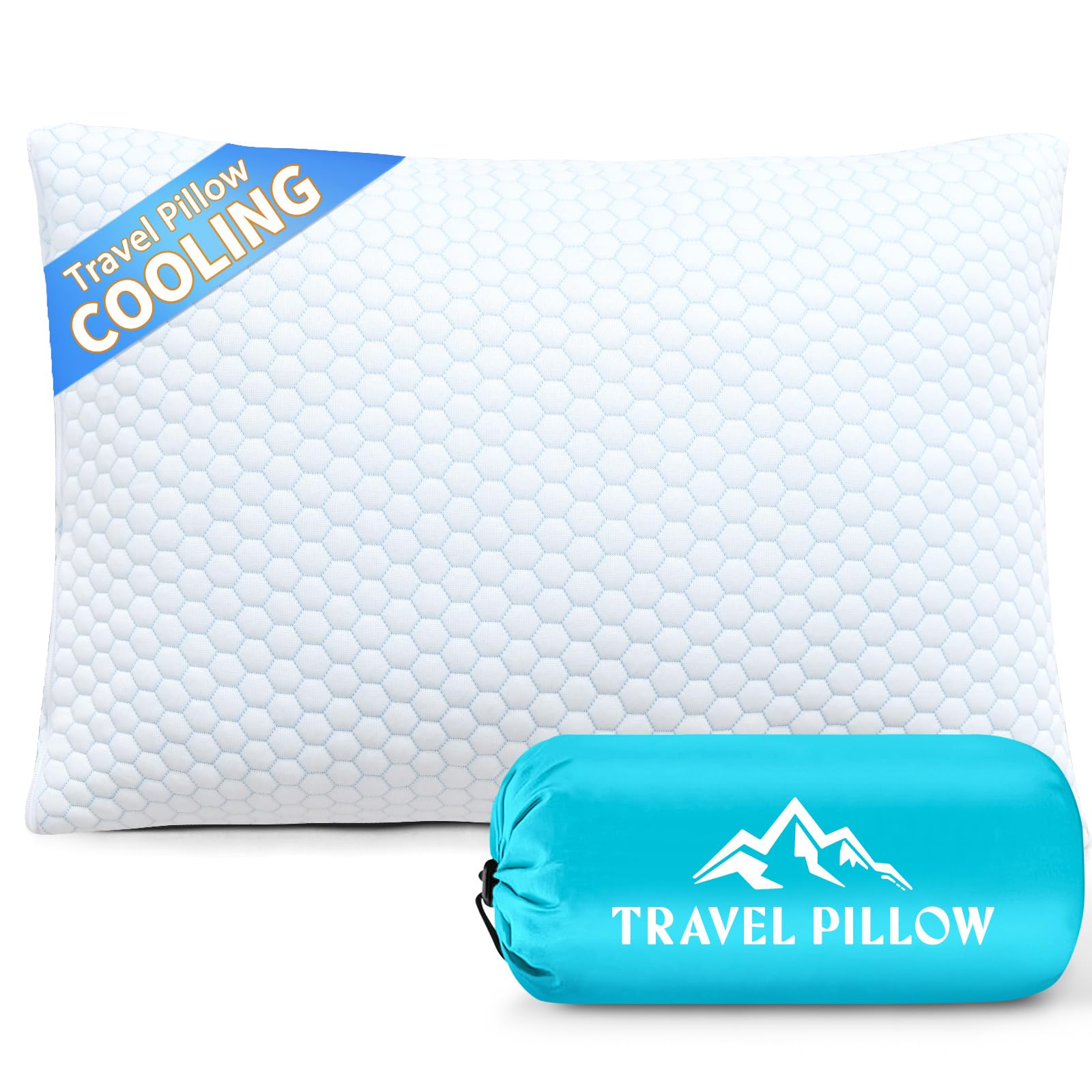 1 MIDDLE ONE Travel Pillow for Sleeping Camping, Memory Foam Small Pillow with Breathable…