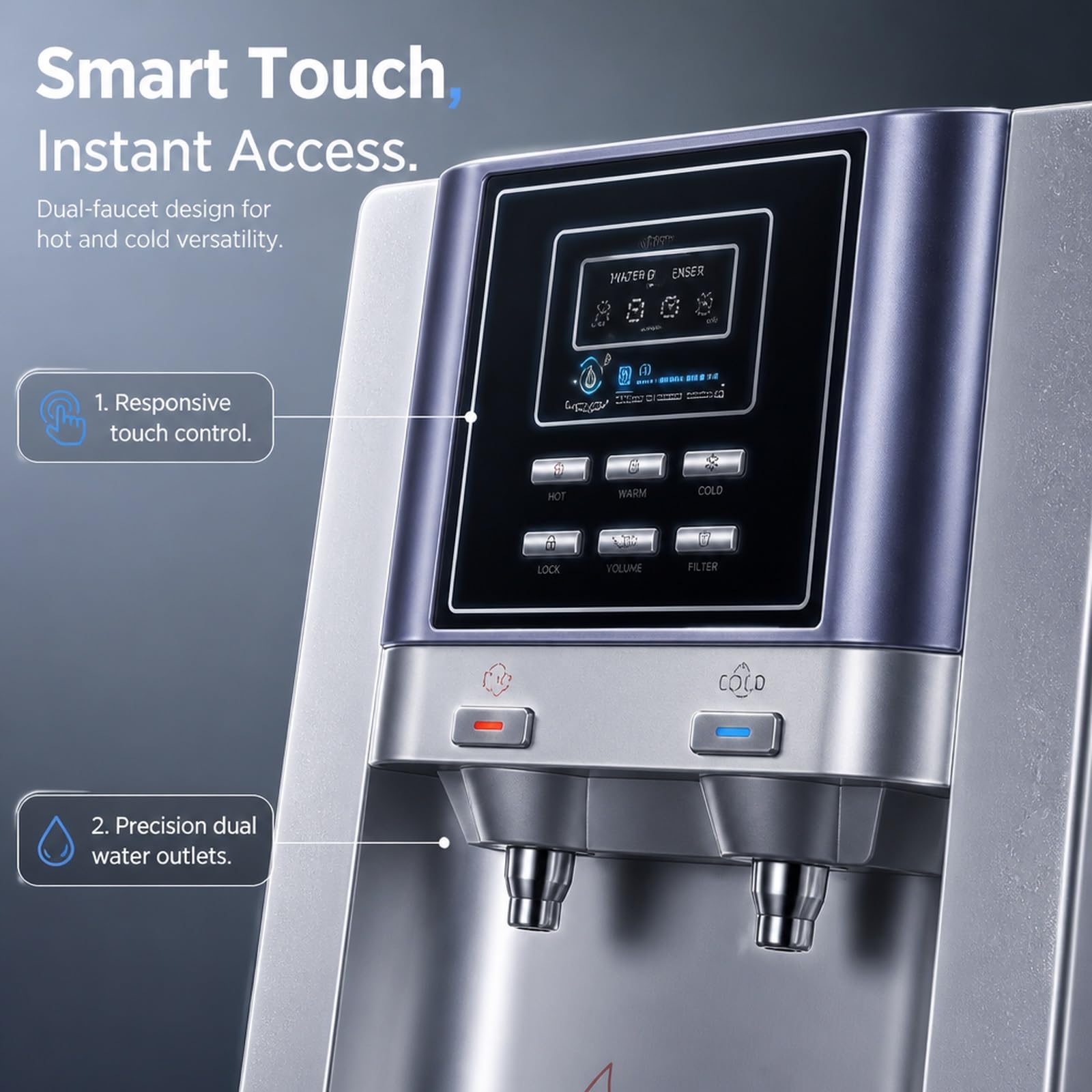 Dispenser Acqua Con Conduttura Da Terra,Armadio Di Stoccaggio Con Funzione Igienizzante,Distributore D'Acqua Con Conduttura Verticale Indipendente Dispositivo Di Raffreddamento Dell'Acqua