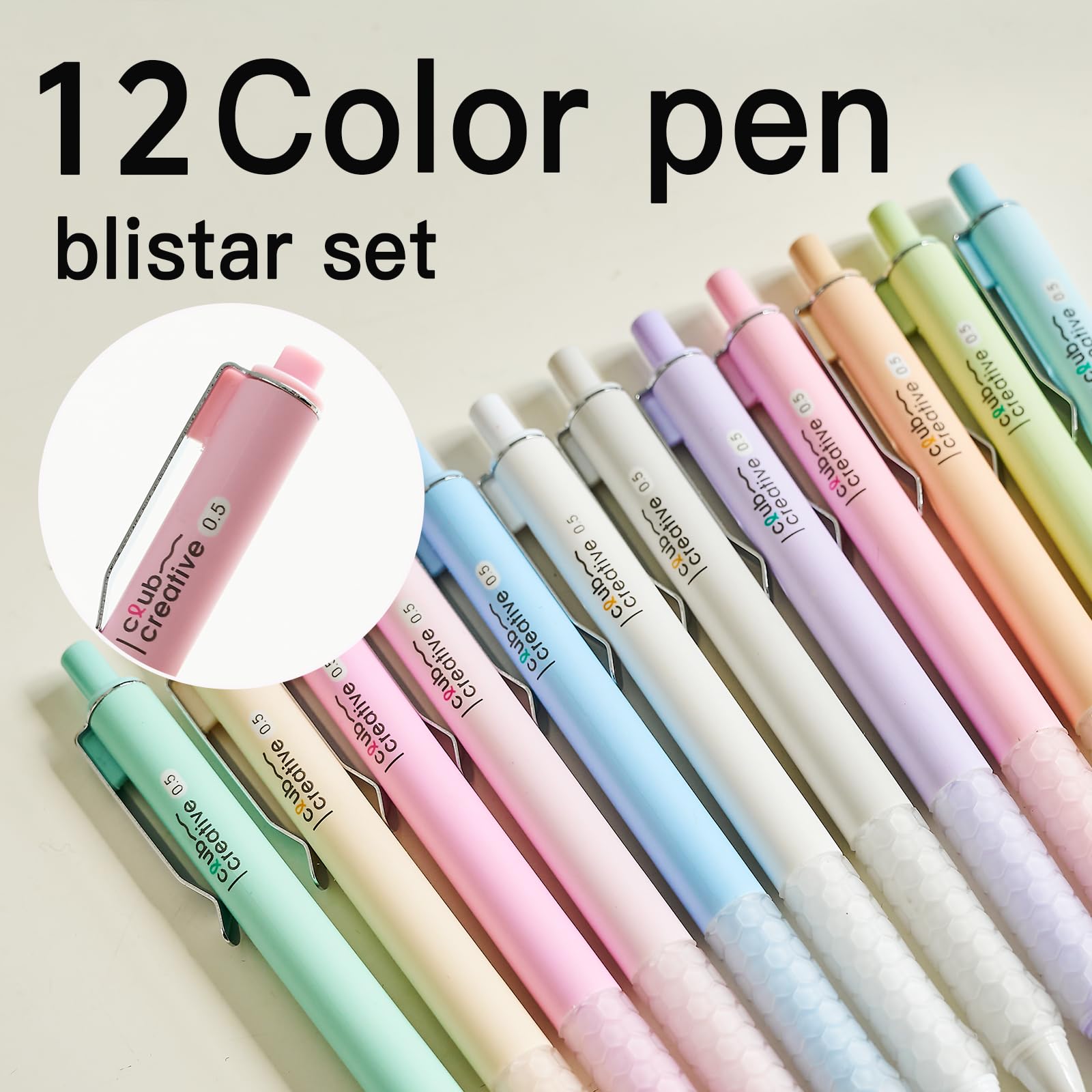 Bolígrafos, bolígrafos de gel, bolígrafos negros de 0.5 mm, bolígrafos de escritura suave de punta fina para mujer, juego de 12 accesorios de escritorio, bolígrafo pastel