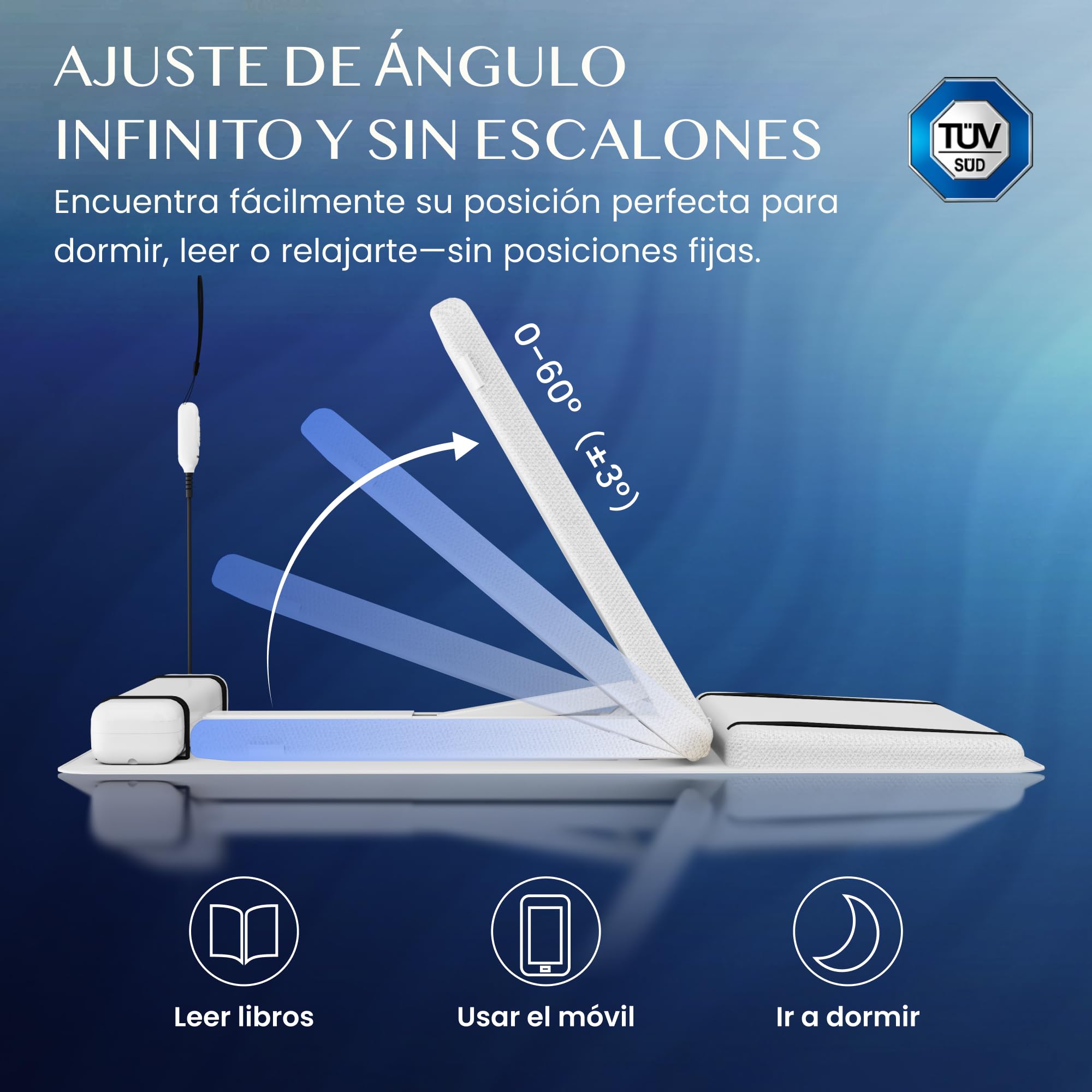 FLEXISPOT Somier Eléctrico Ajustable 0-60°, Motor Potente y Silencioso, Carga Máx. 90 kg, Estructura de Acero Estable con Barra Antideslizante para Colchón, Ideal para Dormitorio y Descanso en Casa