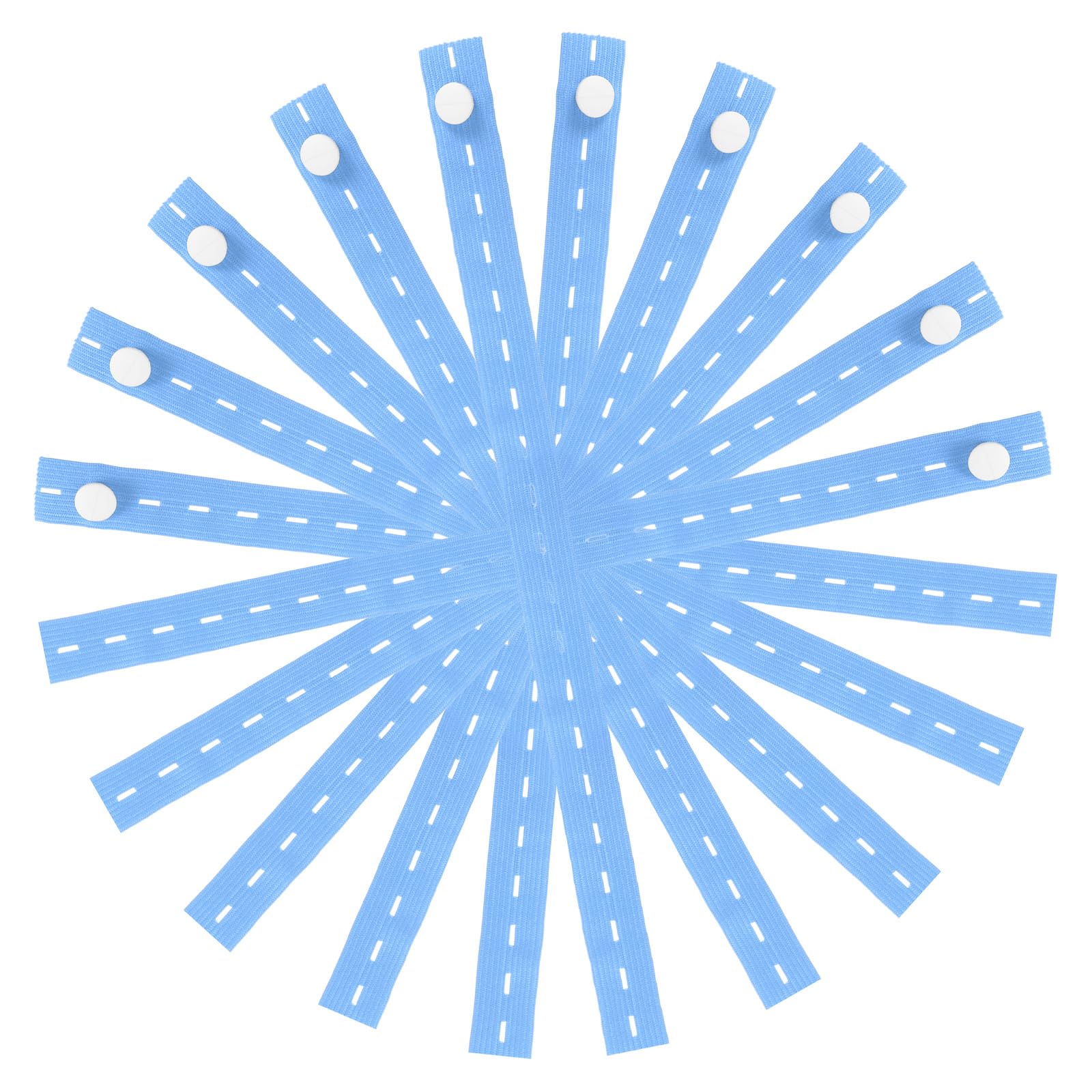 uxcell Clothes Storage Elastic Band with Buttonhole, 20Pcs Clothing Storage Strap, Clothes Organization System for Drawer Blanket Storage Band, Blue