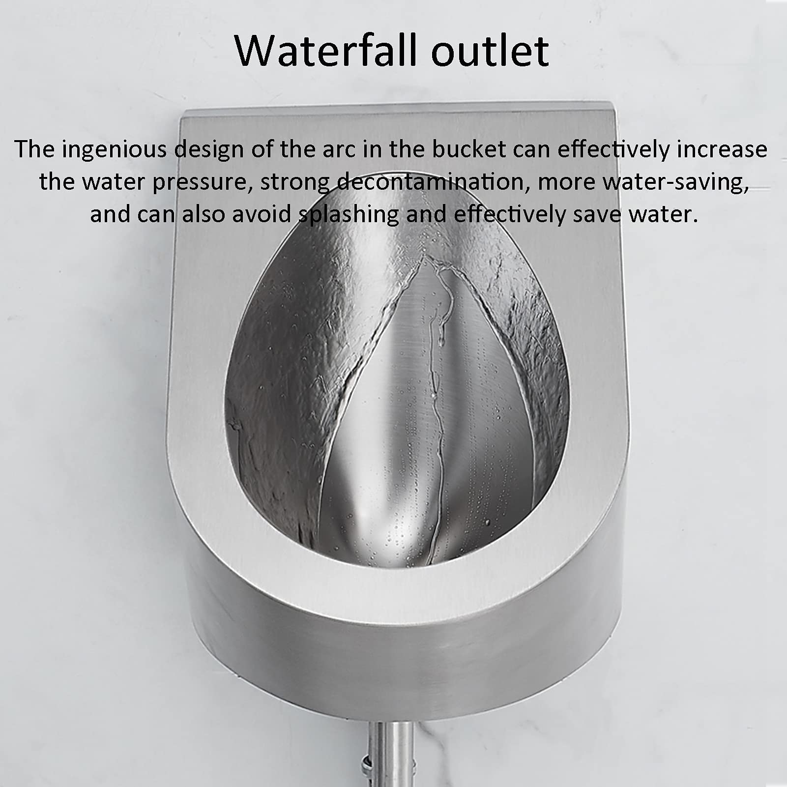 iumLeap Household 304 Stainless Steel Urinals, Wall-Mounted Induction Men's Urinals, Small Commercial Vertical Drainage Public Toilets, Used in Homes, Hotels, Schools, and Public