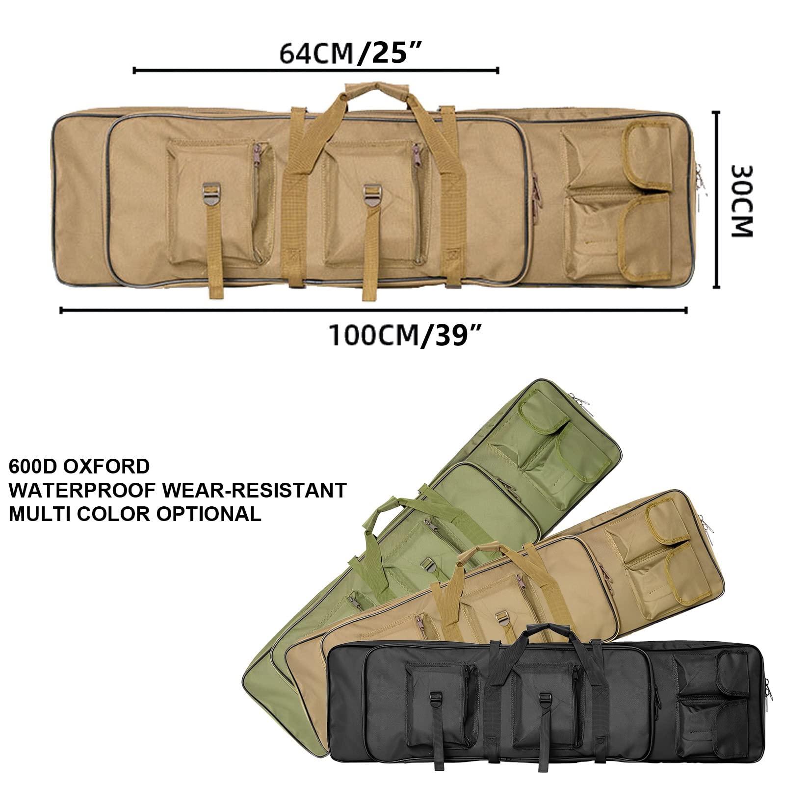 Bolsa táctica para Armas Armas largas, Bolsa Doble para Armas de 85/100/120 cm con Correa Ajustable para el Hombro, Estuche para Armas largas para Almacenamiento de Equipo de Caza