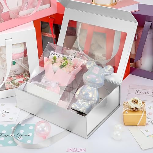 Miniatura 8 de JINGUAN Caja de regalo negra de 11 x 7.8 x 2.3 pulgadas, caja de regalo con cierre magnético, caja de regalo para camisa, caja de regalo con tapa