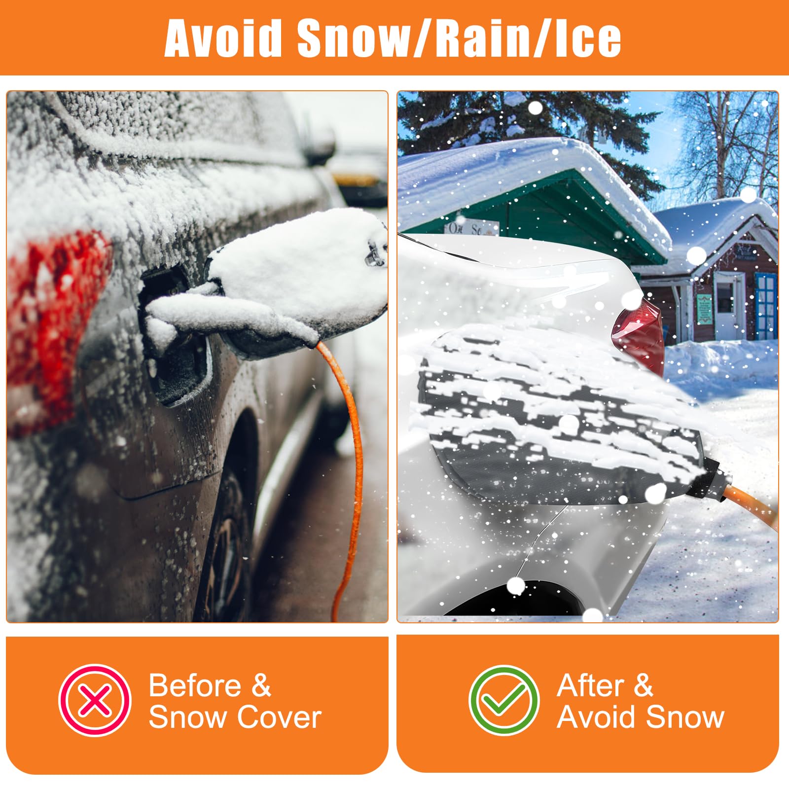 Magnetic Adsorption Waterproof Case EV Charger Port Cover for EV Charger Waterproof for All Weather Conditions Snow Rain Sun Dust Protection Charging Accessory for Most Electric Cars