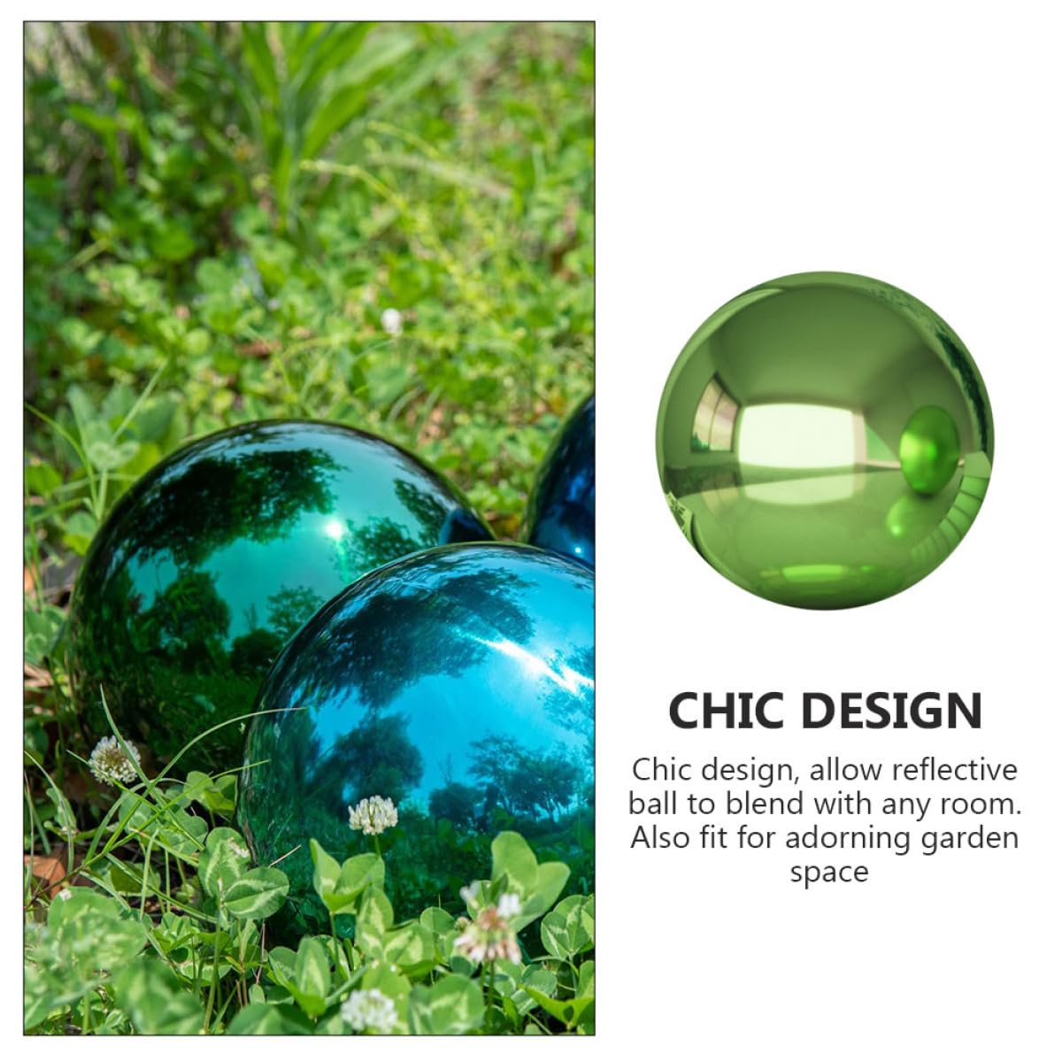 GALPADA Sfera Riflettente Verde da Giardino in Inossidabile 2 Design Chic e Robusto, per Decorazione Natalizia da Esterno o Centrotavola Professionale